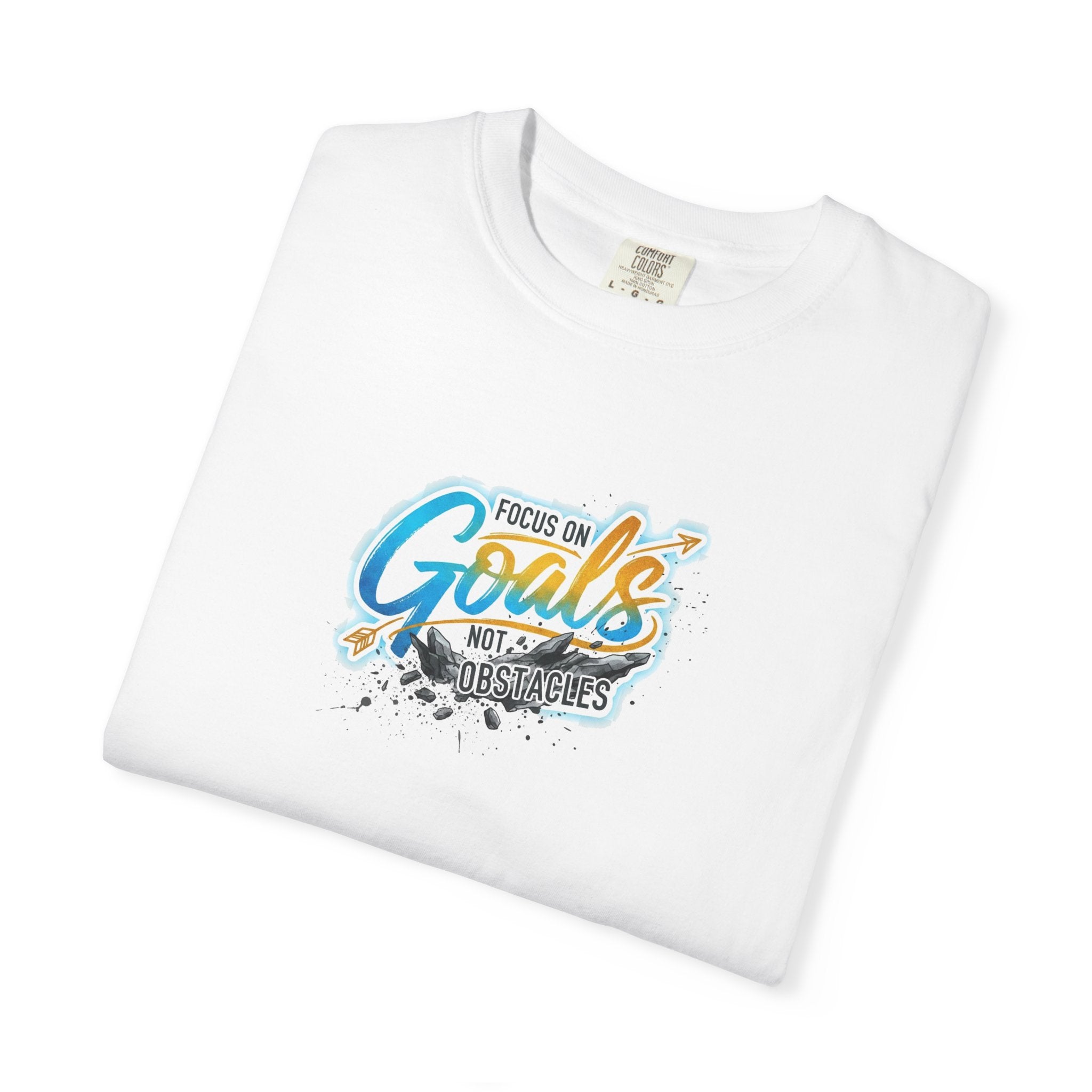 Focus on Goals Not Obstacles T-shirt Motivational Typography Tee 3 colors 100% cotton
