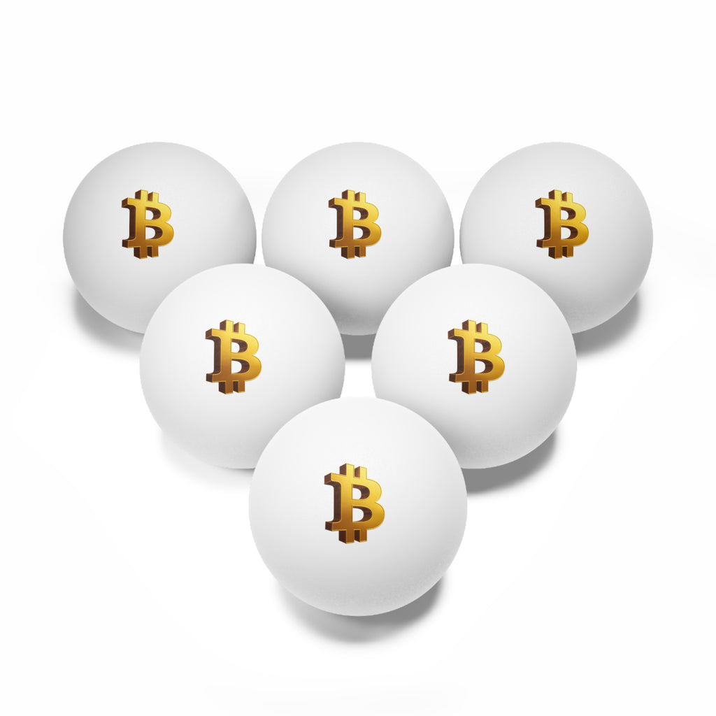 Set of 6 Bitcoin Ping Pong Balls Crypto Table Tennis Ball in 2 Colors White & Orange Fun Bitcoin Gift for Players