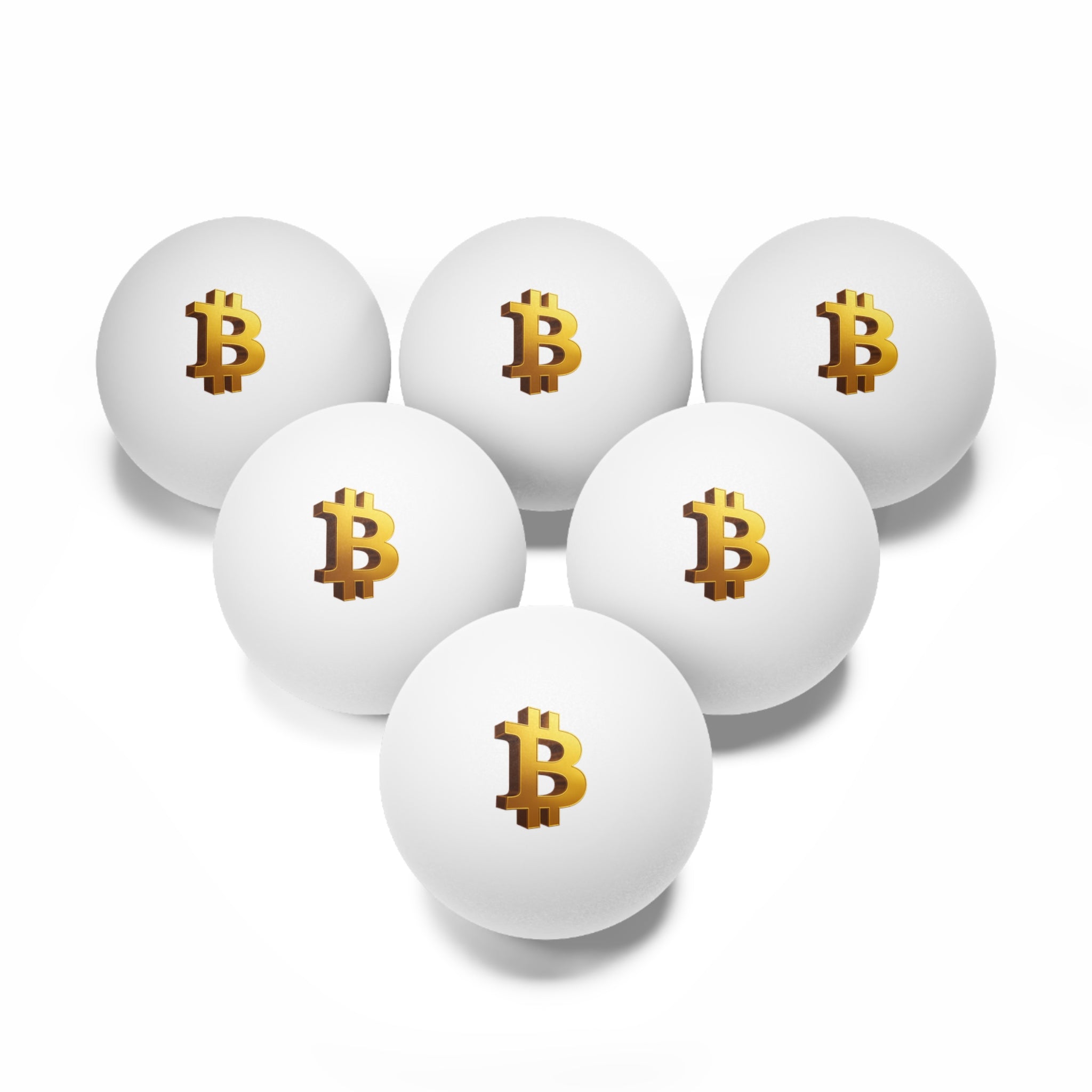 Set of 6 Bitcoin Ping Pong Balls Crypto Table Tennis Ball in 2 Colors White & Orange Fun Bitcoin Gift for Players