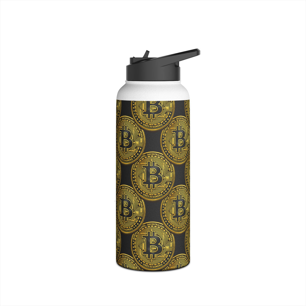 Bitcoin Stainless Steel Water Bottle Black And Gold Crypto Bottle (3 sizes)