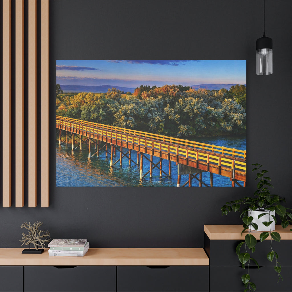Jackson Bridge Matte Canvas Idaho Wall Art Scenic Snake River Rustic Mountain Décor 6 sizes