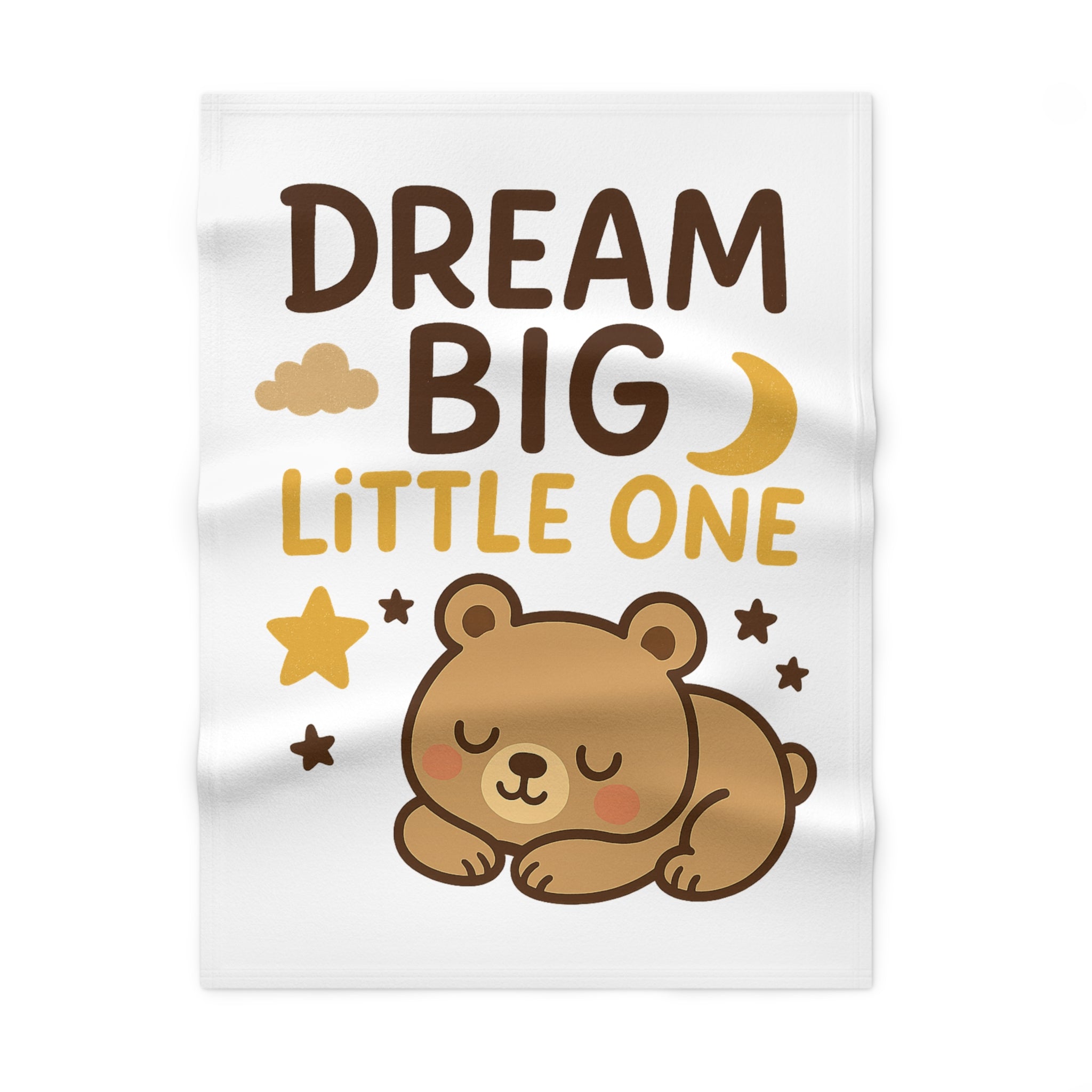 Dream Big Little One Baby Blanket Sleeping Bear Moon Stars Nursery Check out Matching Onesie