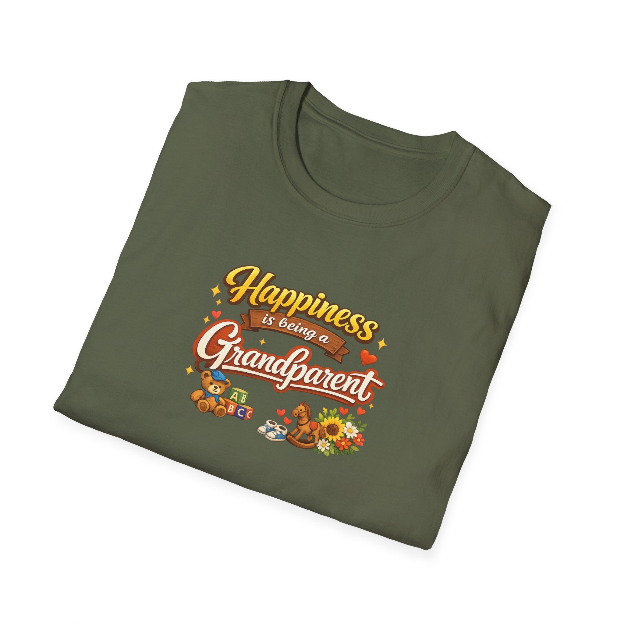 Happiness Is Being a Grandparent Shirt Grandpa-Grandma Gift Tee Proud Grandkids Shirt Cute Grandparent TShirt 7 colors 100% cotton
