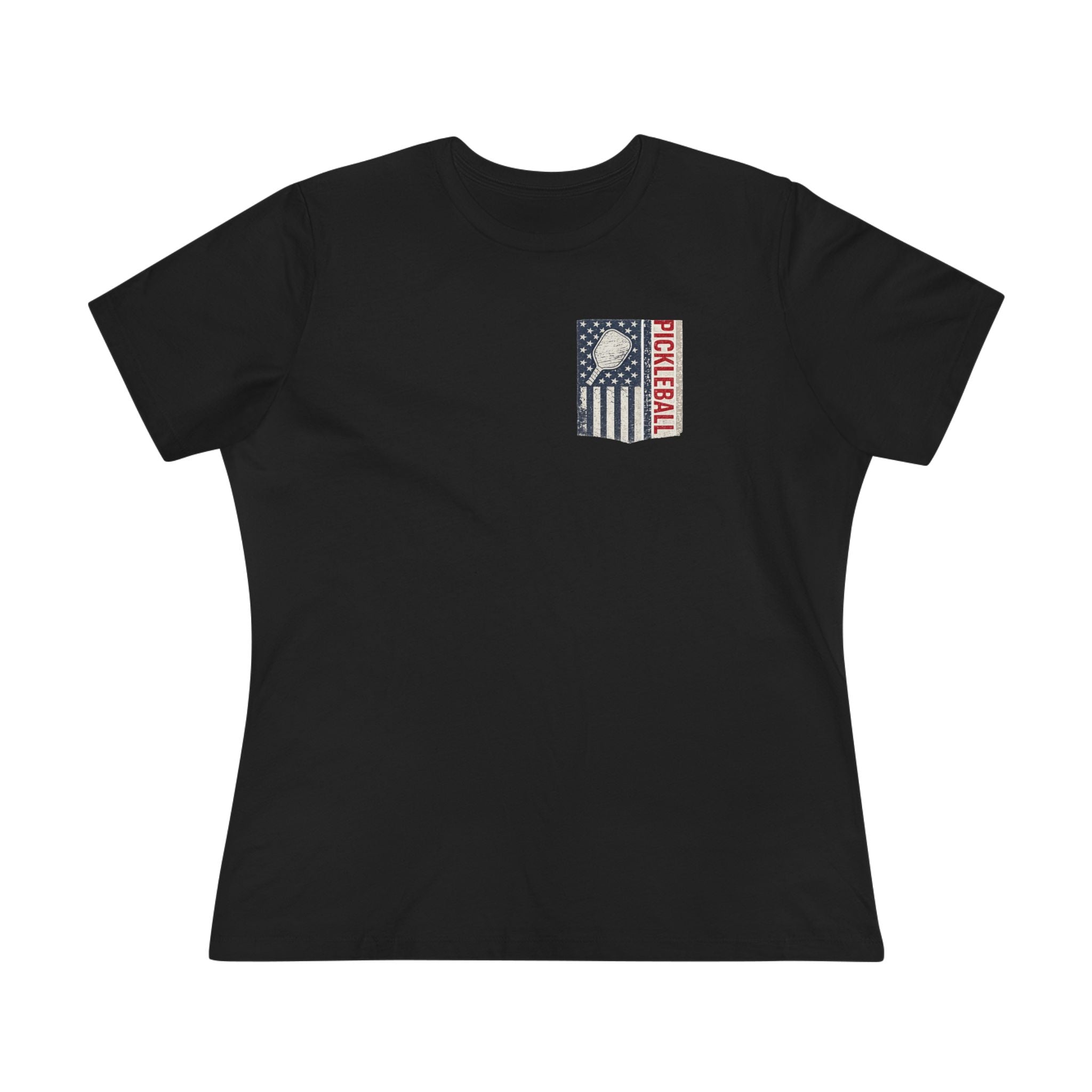 Women's Pickleball Flag Shirt Vintage USA Pickleball Tee Patriotic Pickleball Shirt for Her Court Player Gift 4 colors 100% cotton
