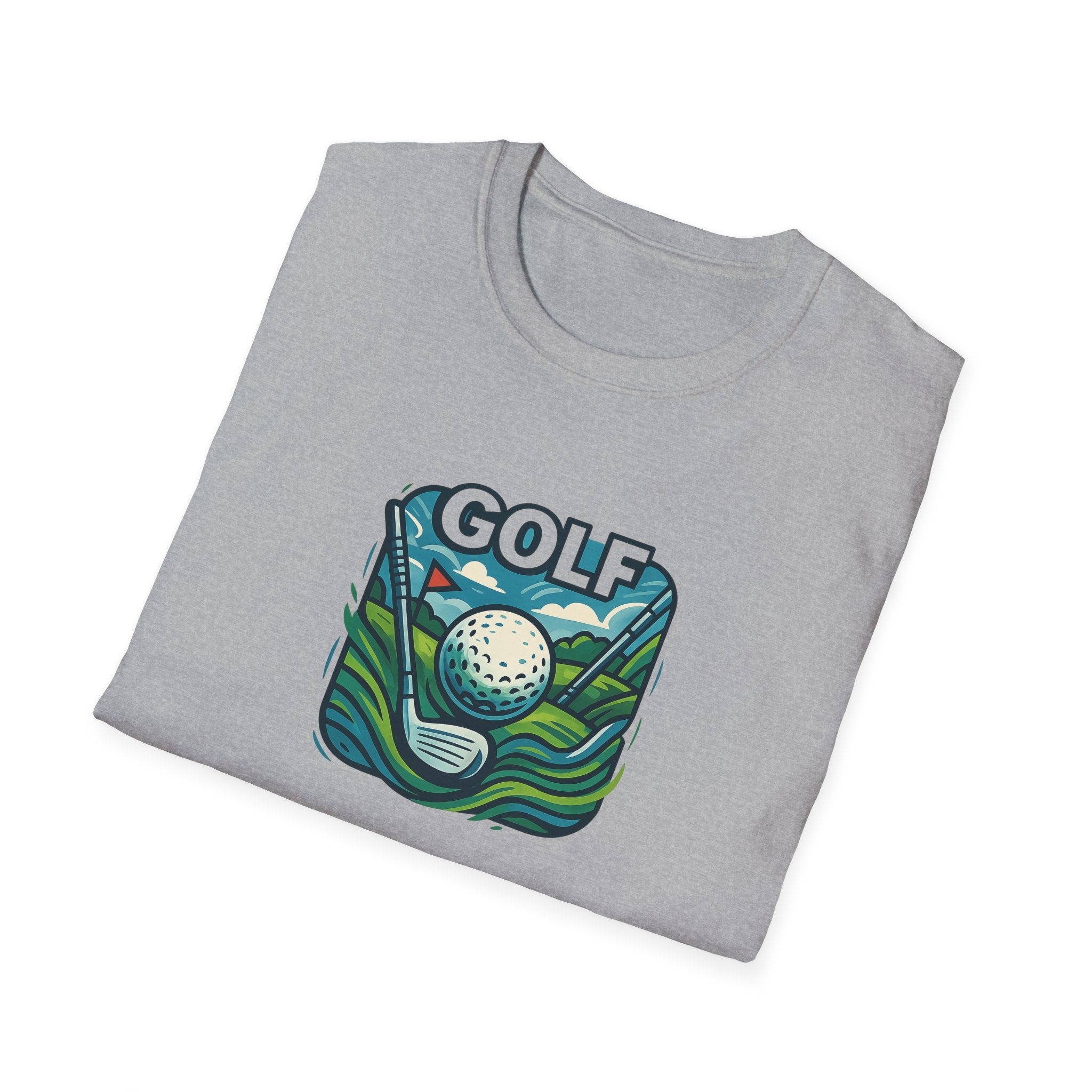 Retro Graphic Golf Tee with Club and Ball Design Perfect Gift for Golf Enthusiasts 4 colors 100% cotton