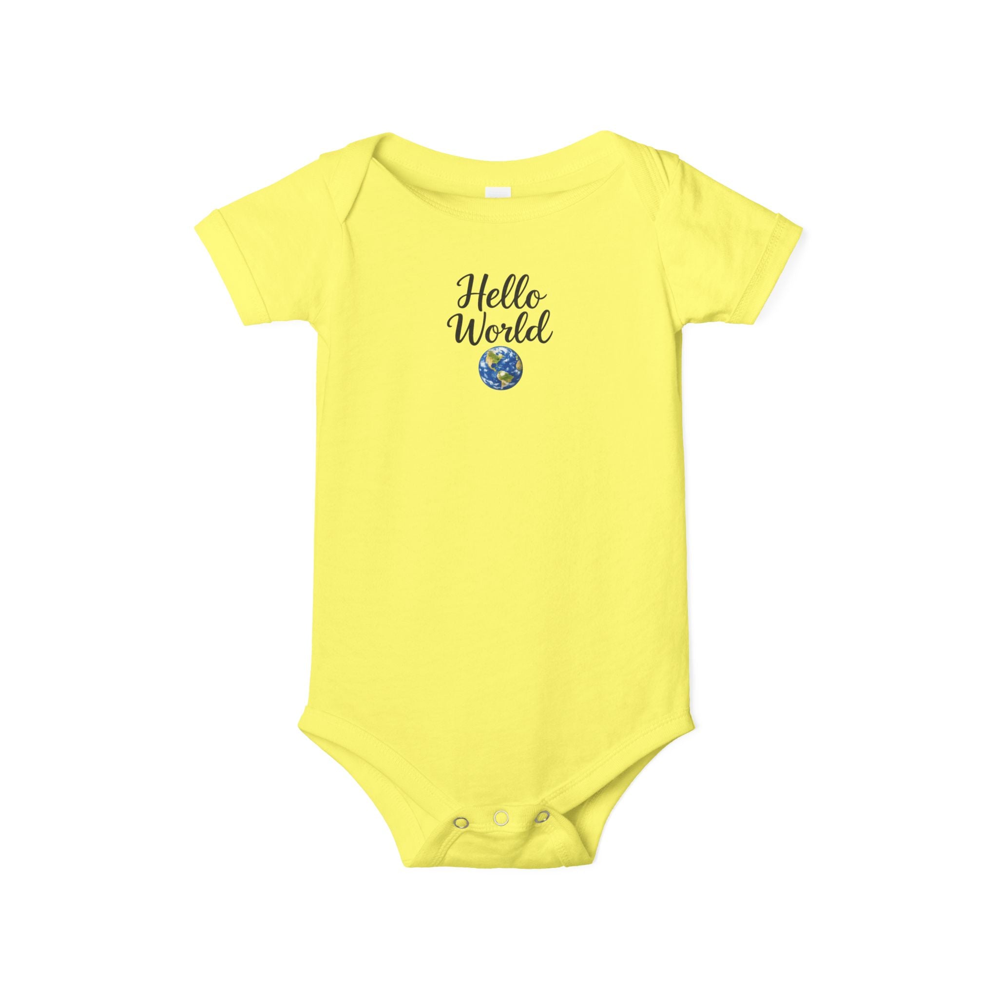 Hello World Baby Onesie Cute Baby Shower Gift Infant Outfit for Boys or Girls Baby Announcement Outfit 7 colors 100% cotton