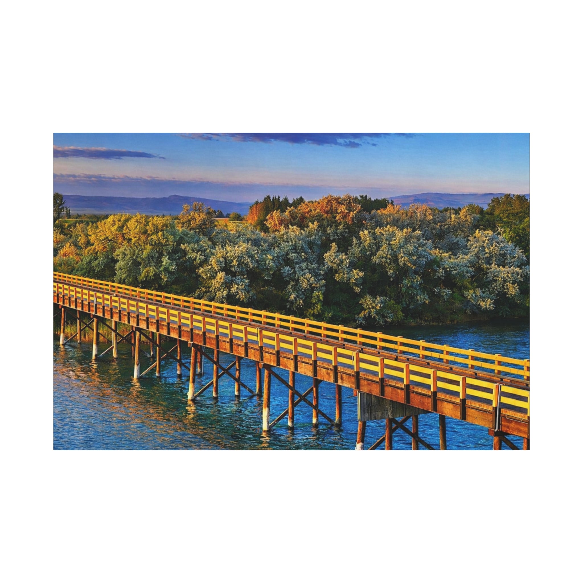Jackson Bridge Matte Canvas Idaho Wall Art Scenic Snake River Rustic Mountain Décor 6 sizes
