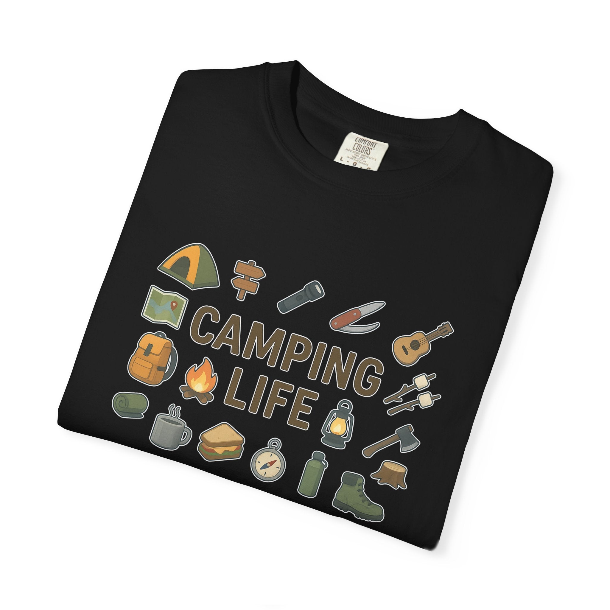 Camping Life T-Shirt Lightweight Lived-in and Quietly Adventurous 2 colors 100% cotton