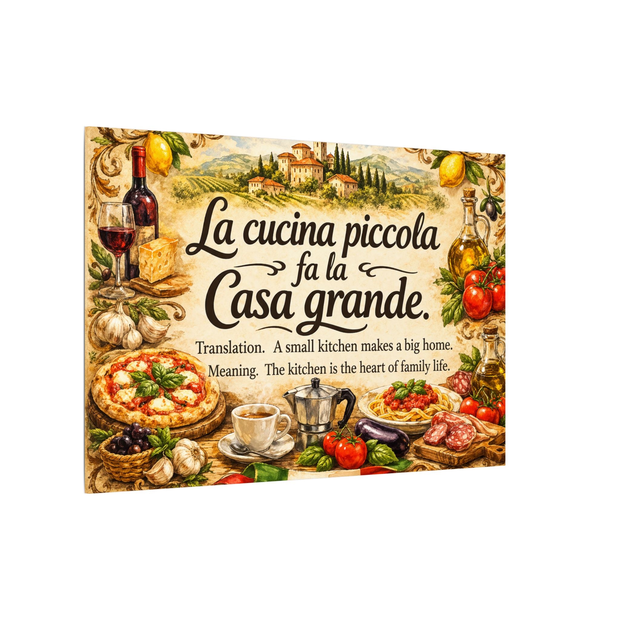Vintage Italian Kitchen Wall Art Canvas La Cucina Italian Bistro Decor Farmhouse Kitchen Canvas Italian Style Wall Art 7 Sizes