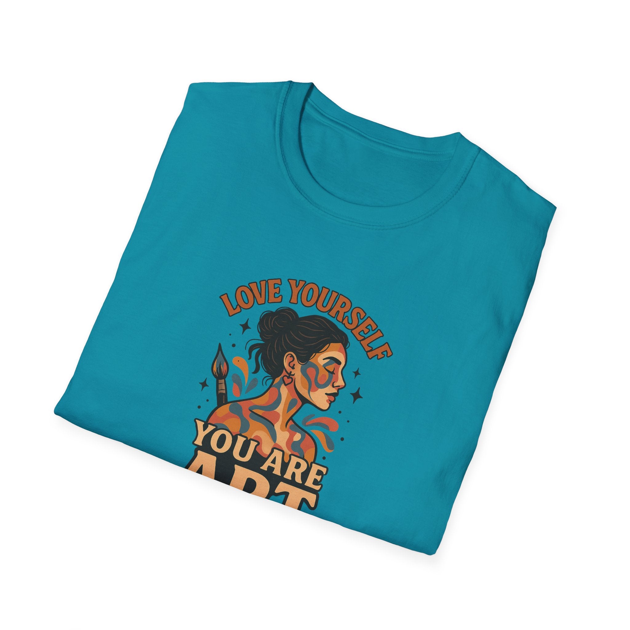Love Yourself You Are Art T-Shirt Inspirational Graphic Tee for Women Retro Self Love Shirt 8 colors 100% cotton