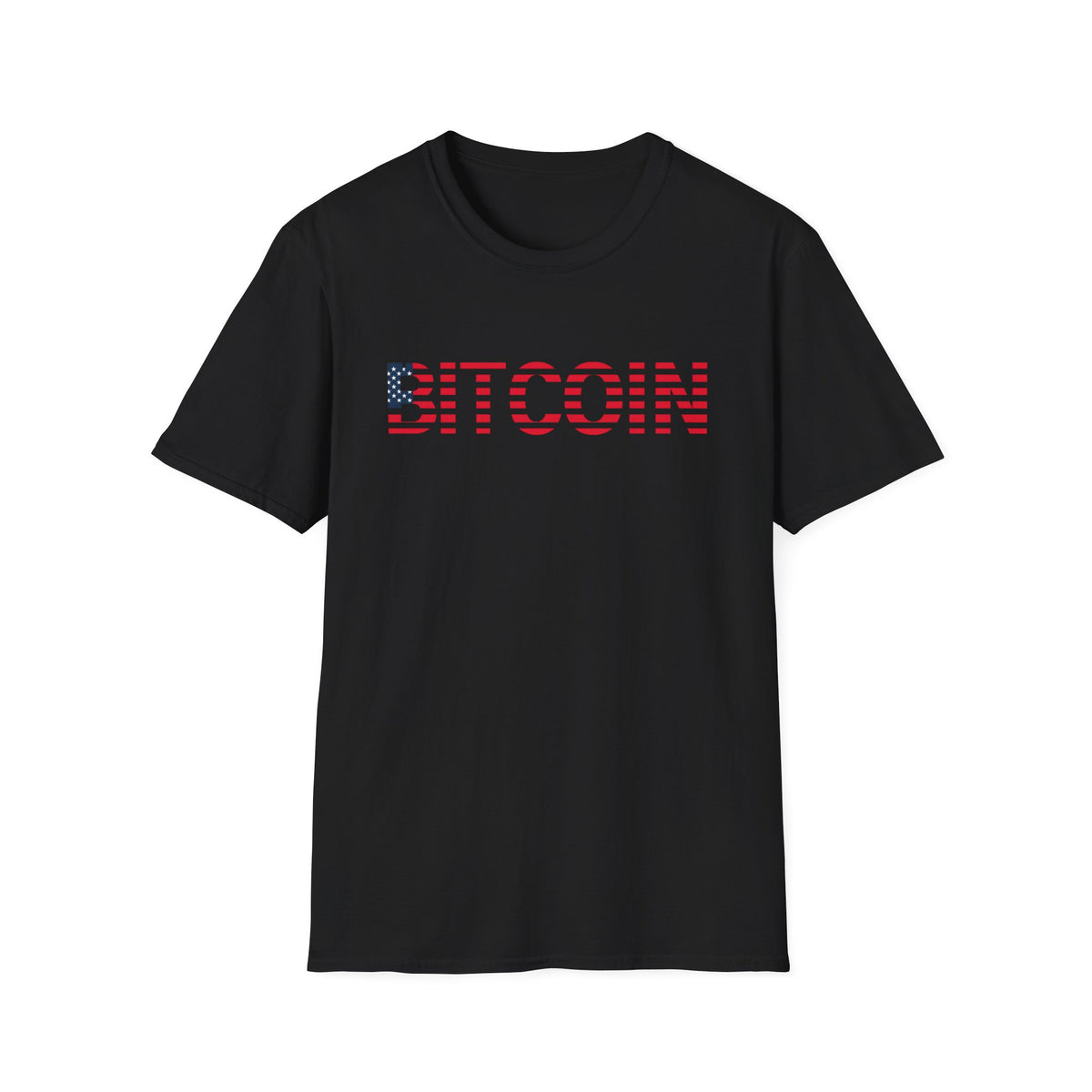 Sats and Stripes Patriotic Bitcoin & Freedom Stars Stripes and Sound Money T-shirt Black