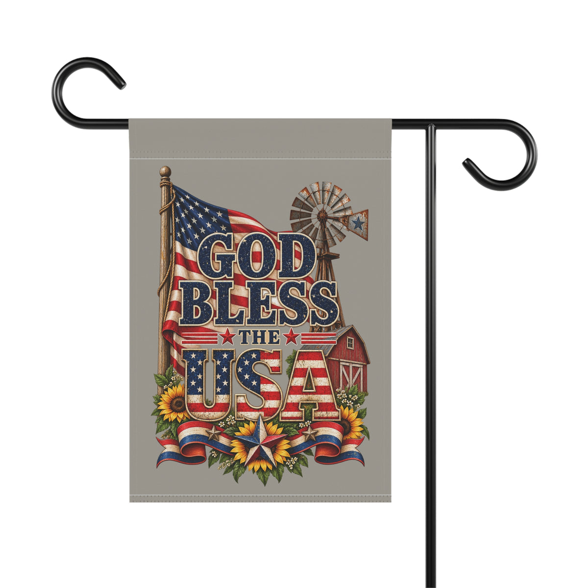 SatsandStripes.com God Bless the USA , 12 x 18 Garden Flag – Rustic Patriotic American Flag Yard Décor Outdoor Garden Banner