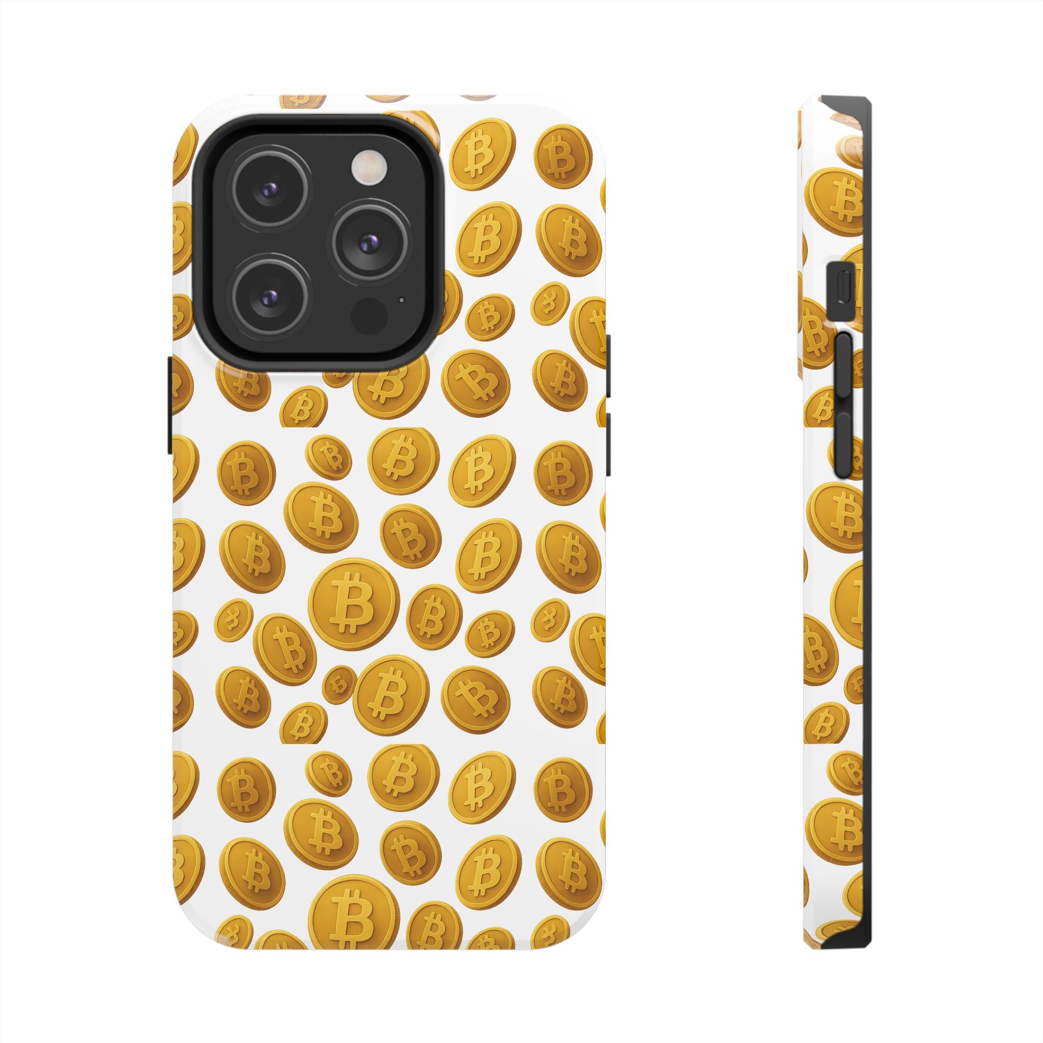 Bitcoin Tough Handyhülle Krypto Coin iPhone Samsung Hülle Glänzende Schutzhülle Stoßfeste BTC Hülle