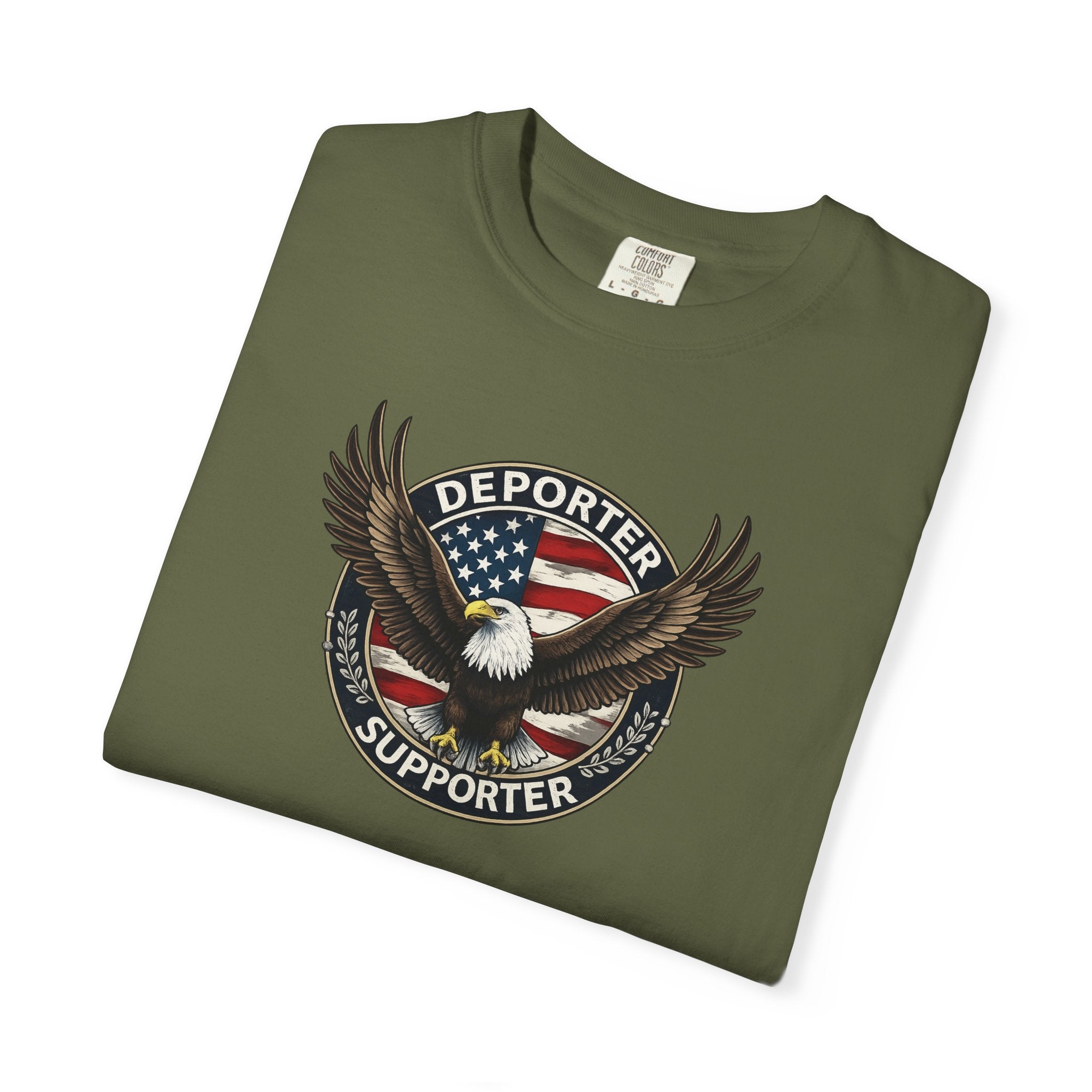 Abschiebeunterstützer T-Shirt Patriotischer Adler Grenzwall Shirt MAGA Einwanderungs Grafik-Tee America First Shirt 6 Farben 100% Baumwolle