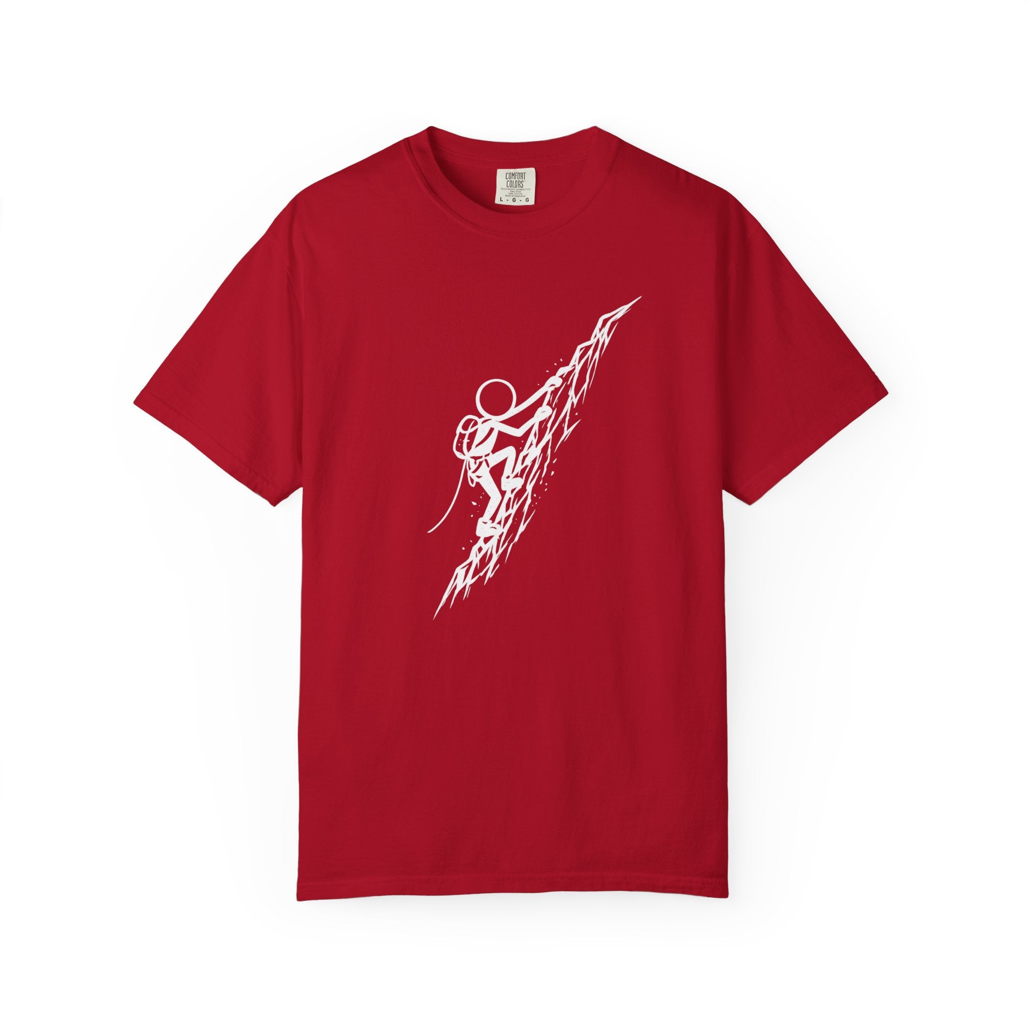 Mountain Climber Stick Figure TShirt Adventure Graphic Tee Rock Climbing Shirt Minimalist Hiking Tee 7 colors 100% cotton