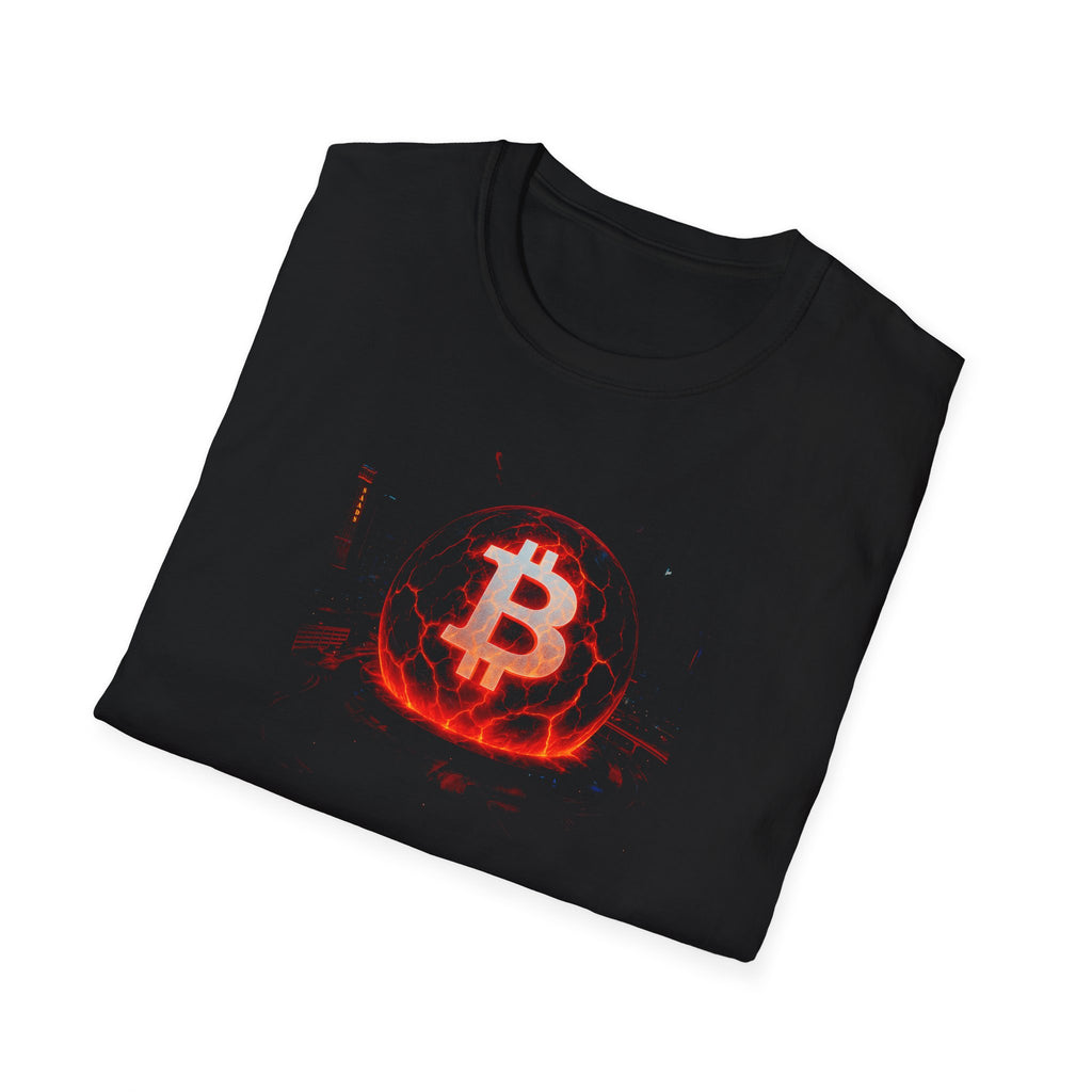 Bitcoin Inferno Orb T-Shirt Tee Ignite Your Crypto Style 100% cotton