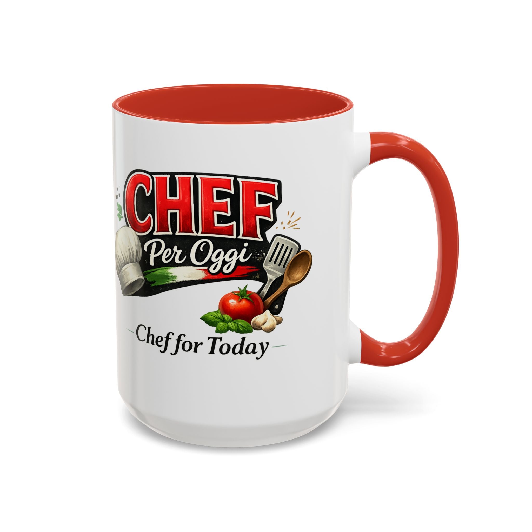 Chef Per Oggi Tasse Italienisches Kochgeschenk Chef für heute Kaffeetasse Küchenbecher Italienisches Kochgeschenk Feinschmeckergeschenk 325 ml oder 444 ml