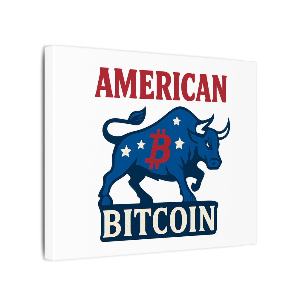 American Bitcoin Bull Canvas Print Power, Patriotism & Crypto Pride