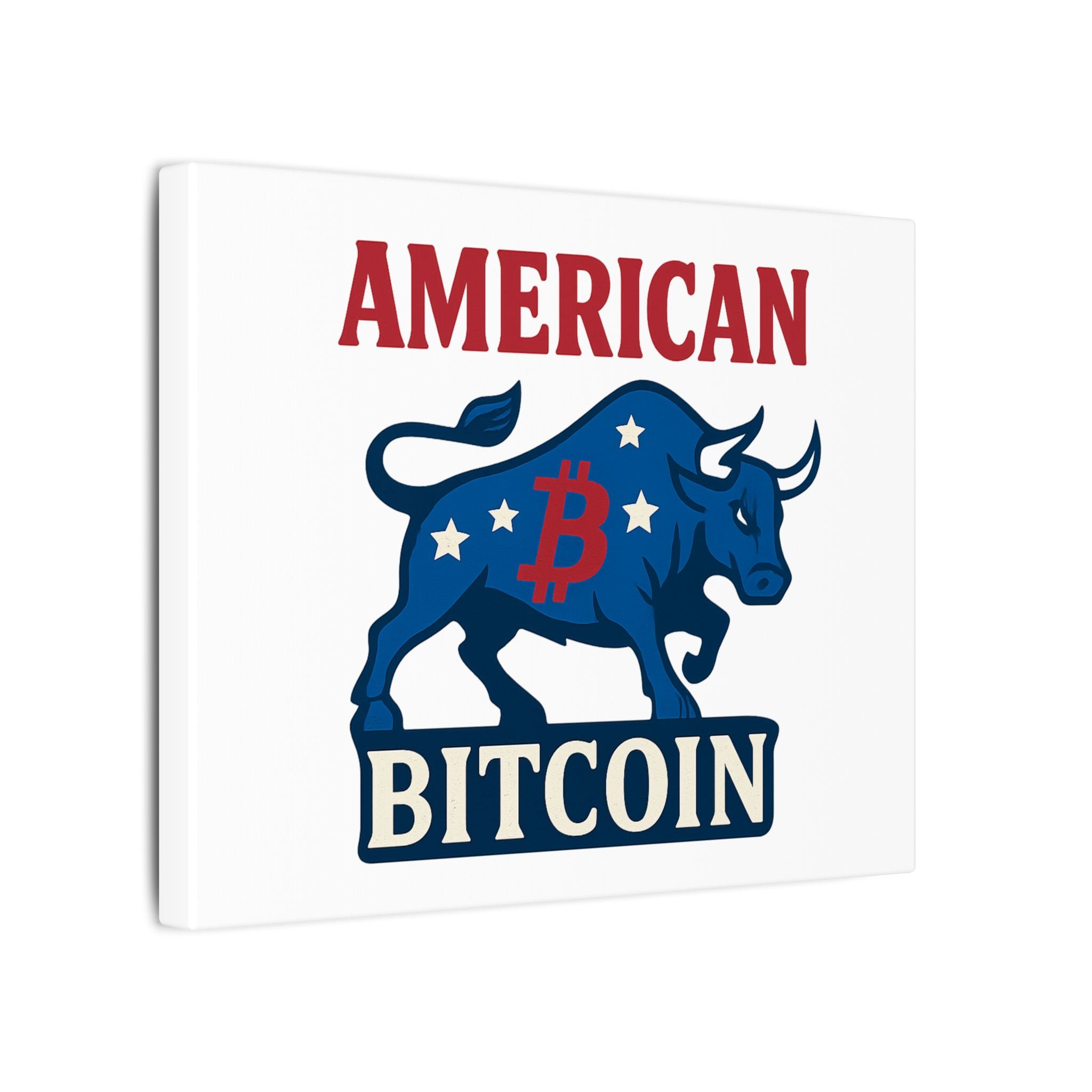 American Bitcoin Bull Canvas Print Power, Patriotism & Crypto Pride