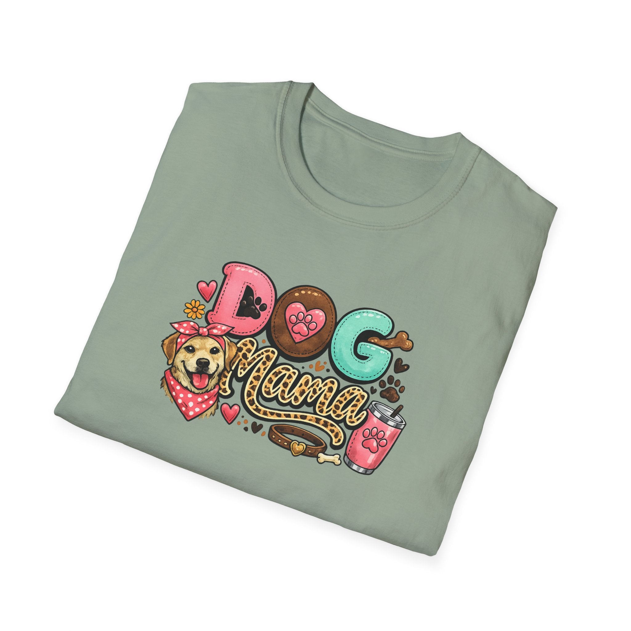 Dog Mama T-Shirt Cute Dog Mom T-Shirt Funny Pet Lover Tee Puppy Mom Gift Trendy Pet Lover Gift 6 colors 100% cotton