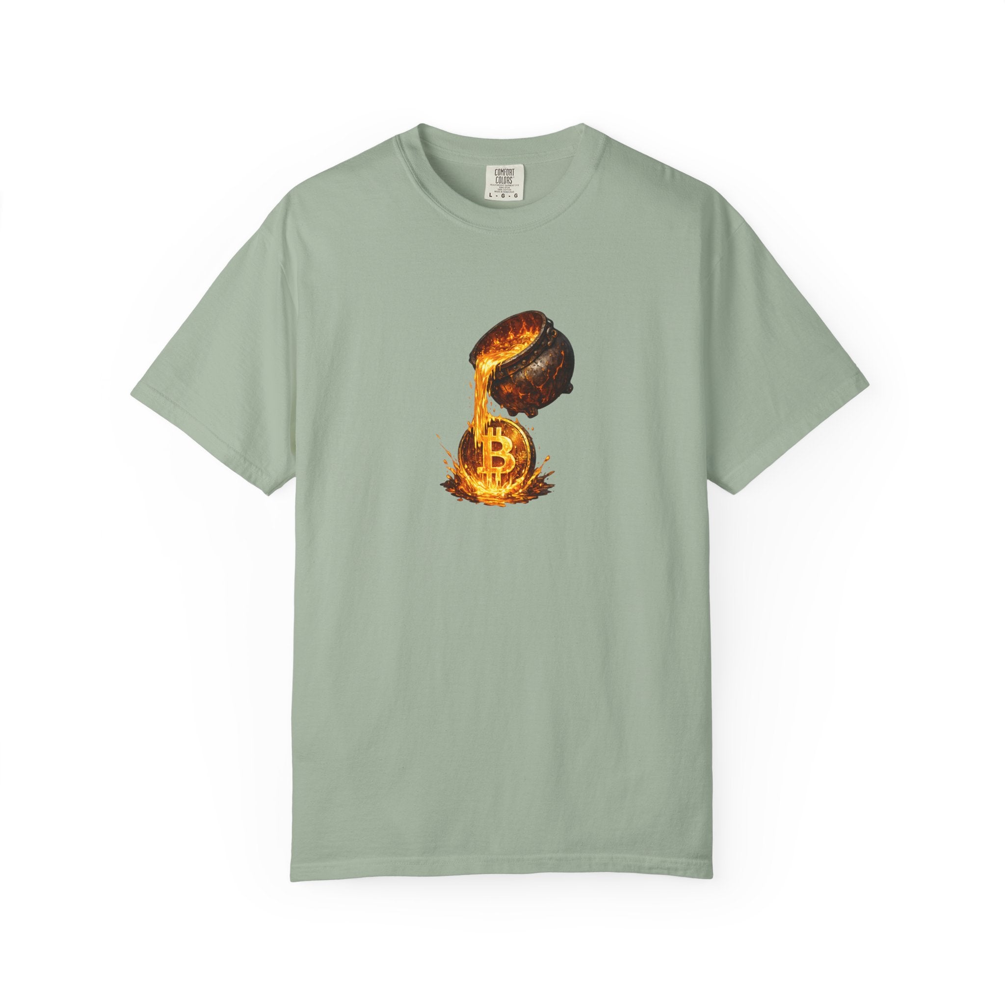 Molten Bitcoin Pour Tshirt Crypto Lava Gold Graphic Tee Bitcoin Investor Shirt 7 colors 100% cotton