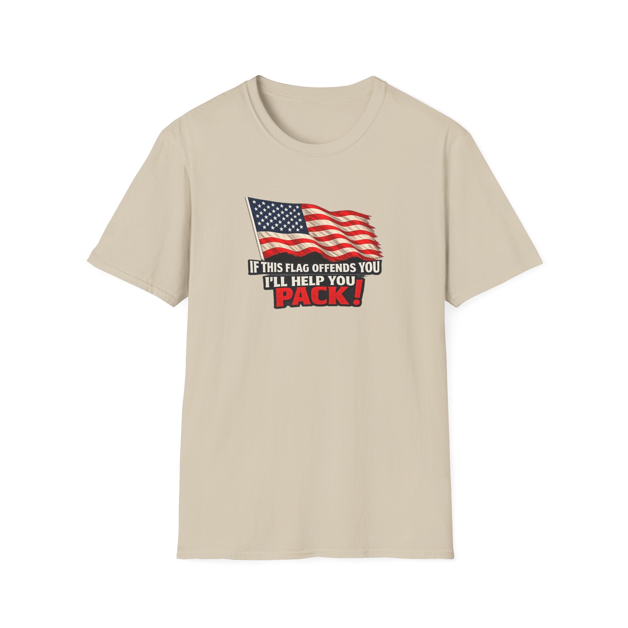 Wenn diese Flagge Sie beleidigt, helfe ich Ihnen beim Packen Tee Patriotisches American Flag Shirt Geschenk für Patrioten 7 Farben 100% Baumwolle