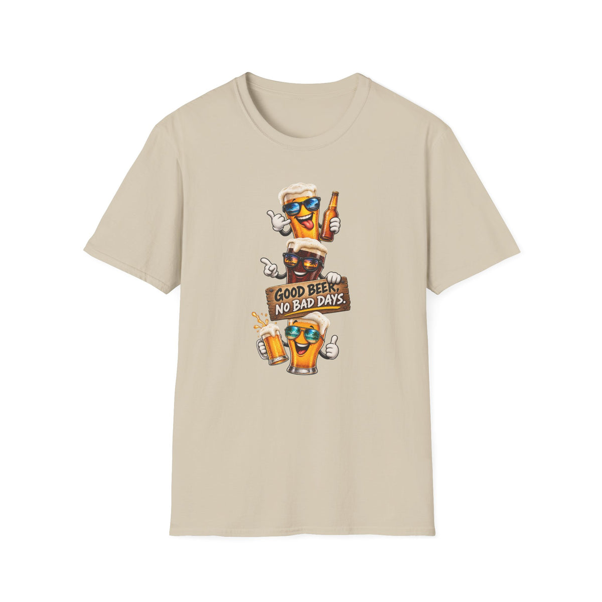 Satsandtripes.com Good Beer No Bad Days T-Shirt – Funny Beer Lover Graphic Tee Sand