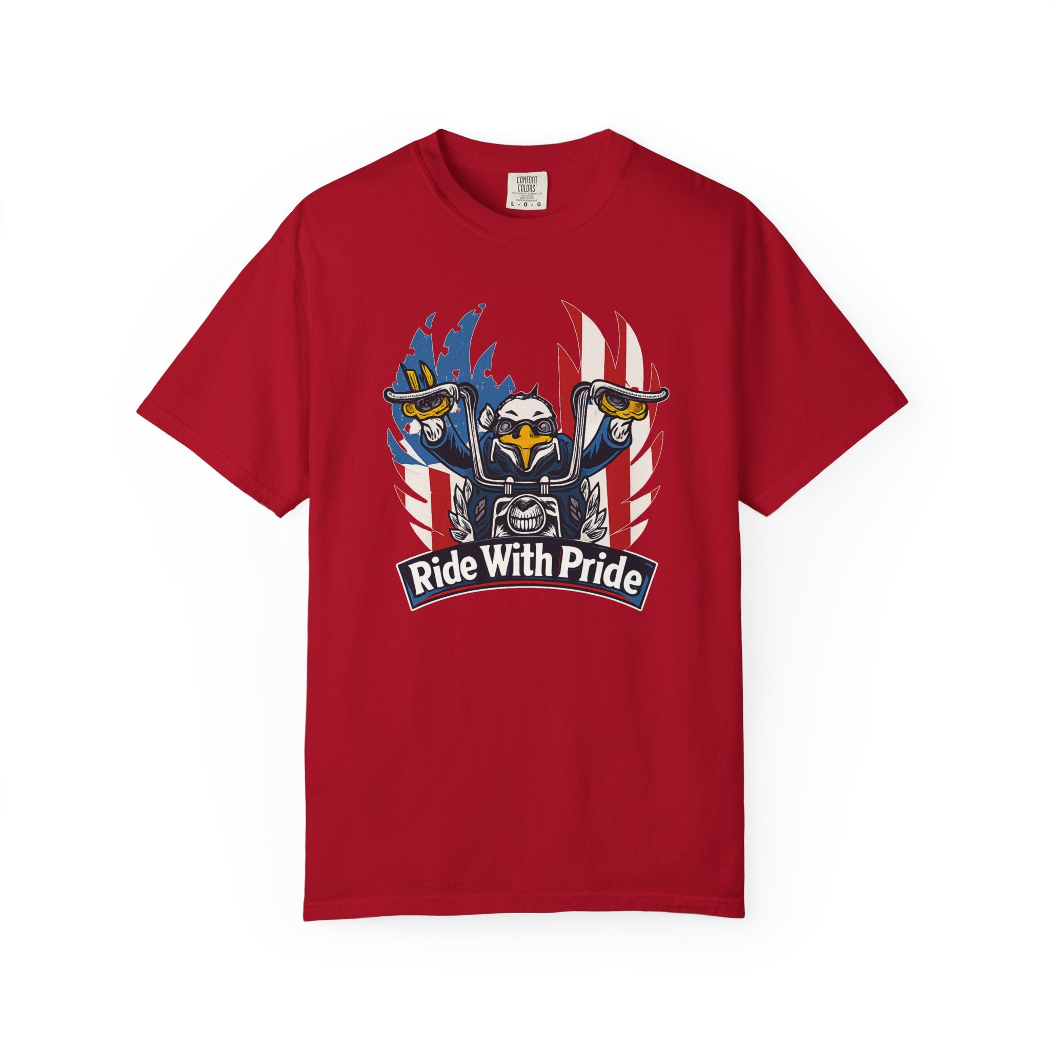 Ride With Pride Motorcycle T-Shirt Harley Inspired Tee American Freedom Motorcycle Shirt 6 colors 100% cotton