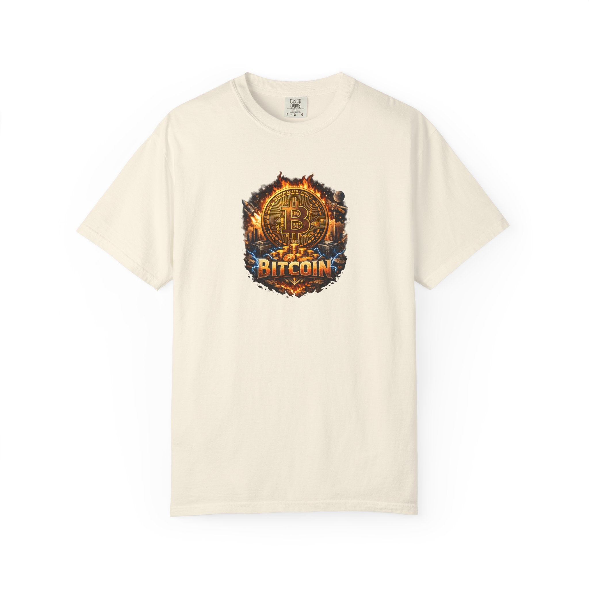 Bitcoin Flame Logo T-shirt Crypto Graphic Tee Digital Currency Design 12 colors 100% cotton