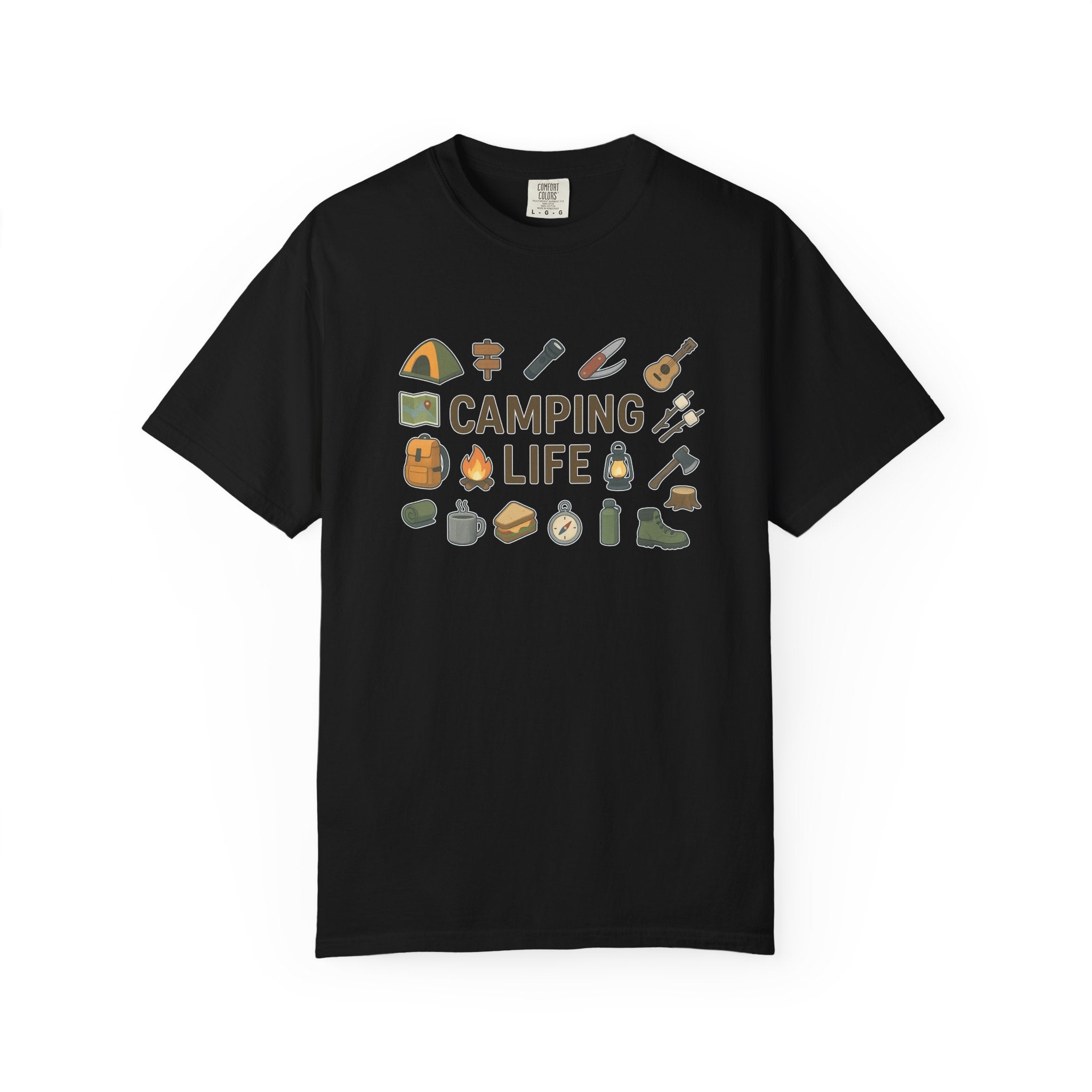 Camping Life T-Shirt Lightweight Lived-in and Quietly Adventurous 2 colors 100% cotton