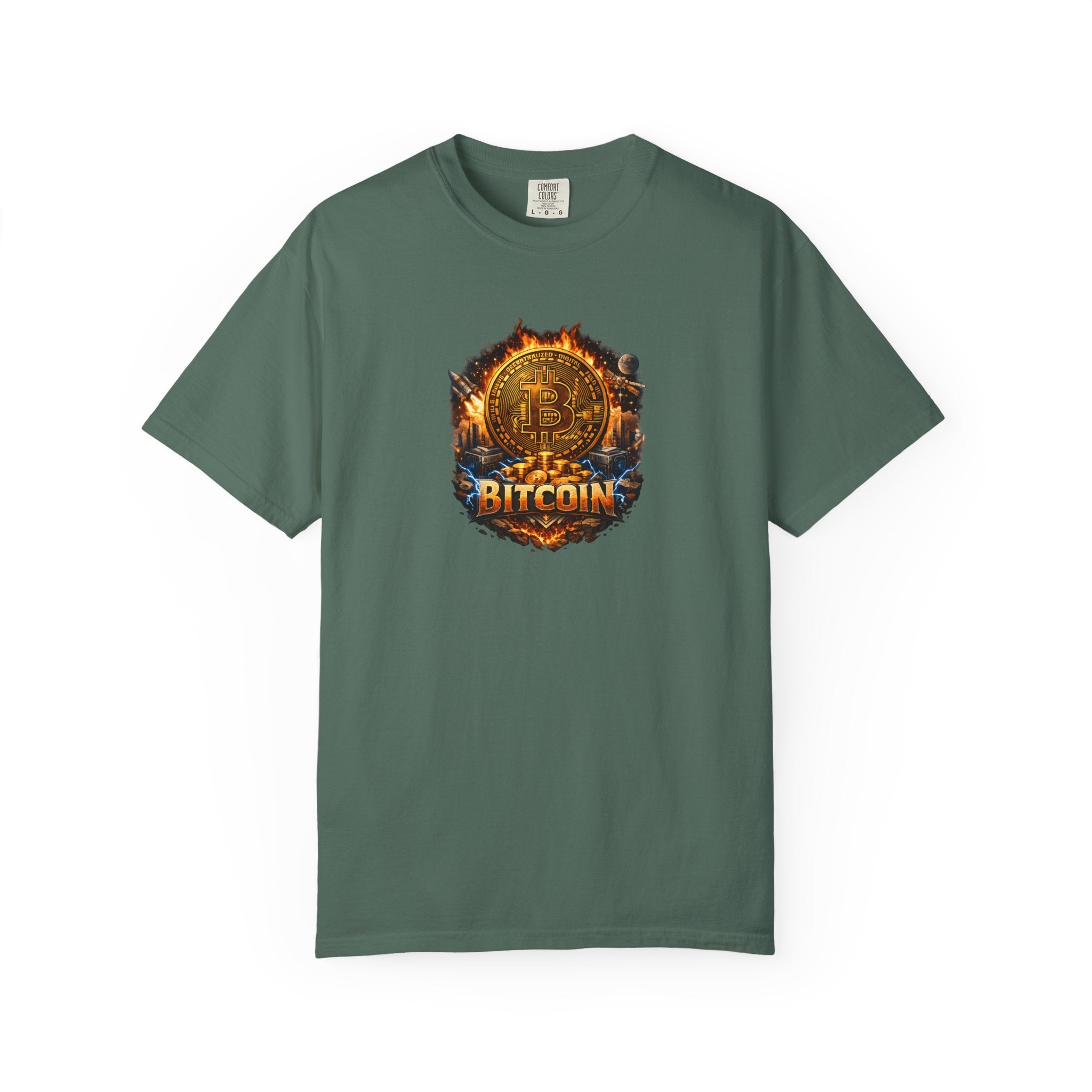 Bitcoin Flame Logo T-shirt Crypto Graphic Tee Digital Currency Design 12 colors 100% cotton