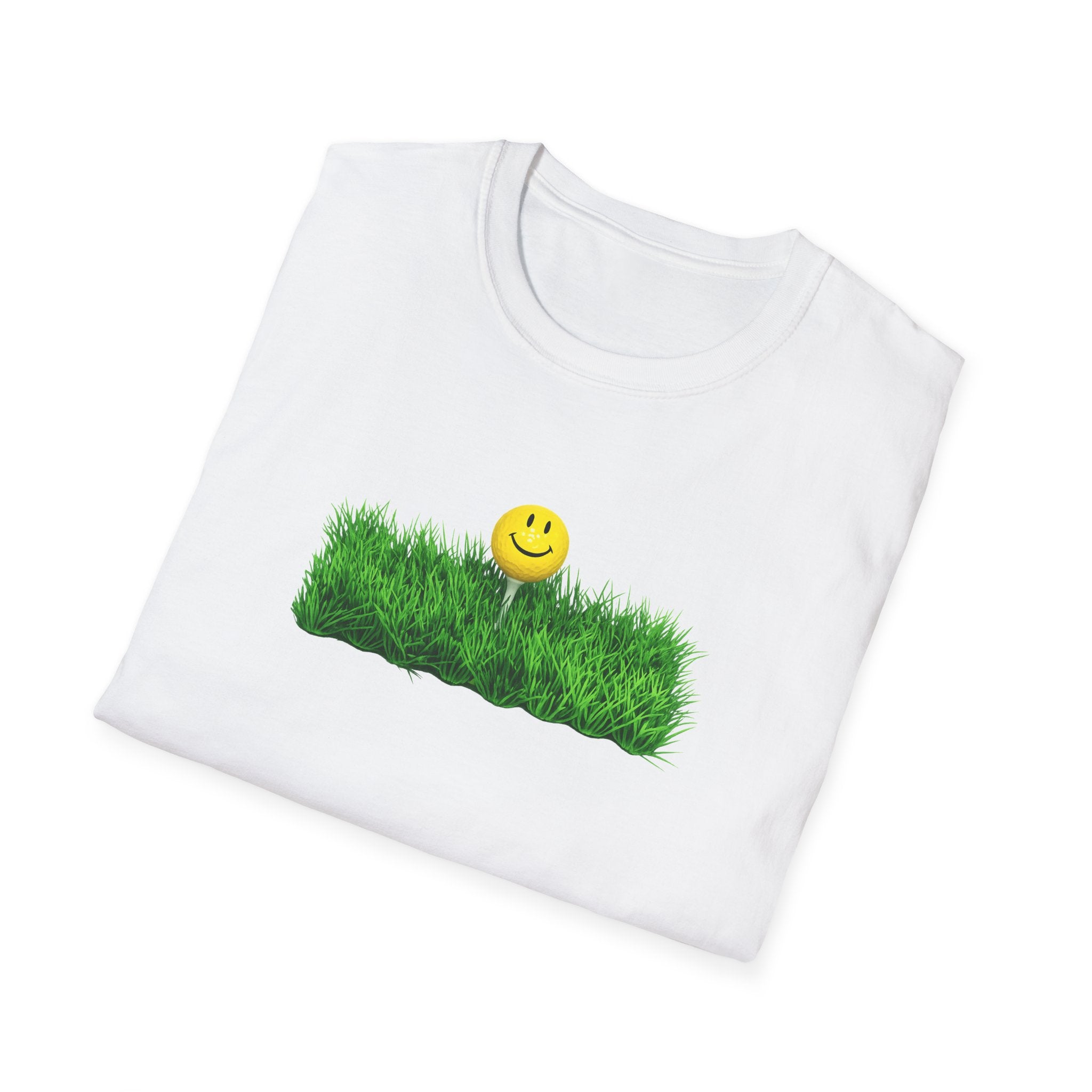 Smiley Face Golf Tee Shirt Happy Golfer Graphic Tee Fun Golf Course Vibes Gift for Golf Lovers 6 colors 100% cotton