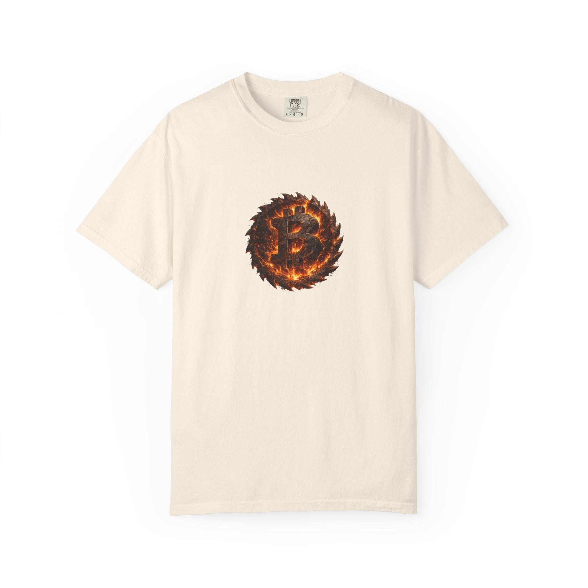 Fiery Bitcoin TShirt Crypto Investor Shirt Bitcoin Holder Tee Crypto Wealth Streetwear Burning Crypto Emblem 4 colors 100% cotton