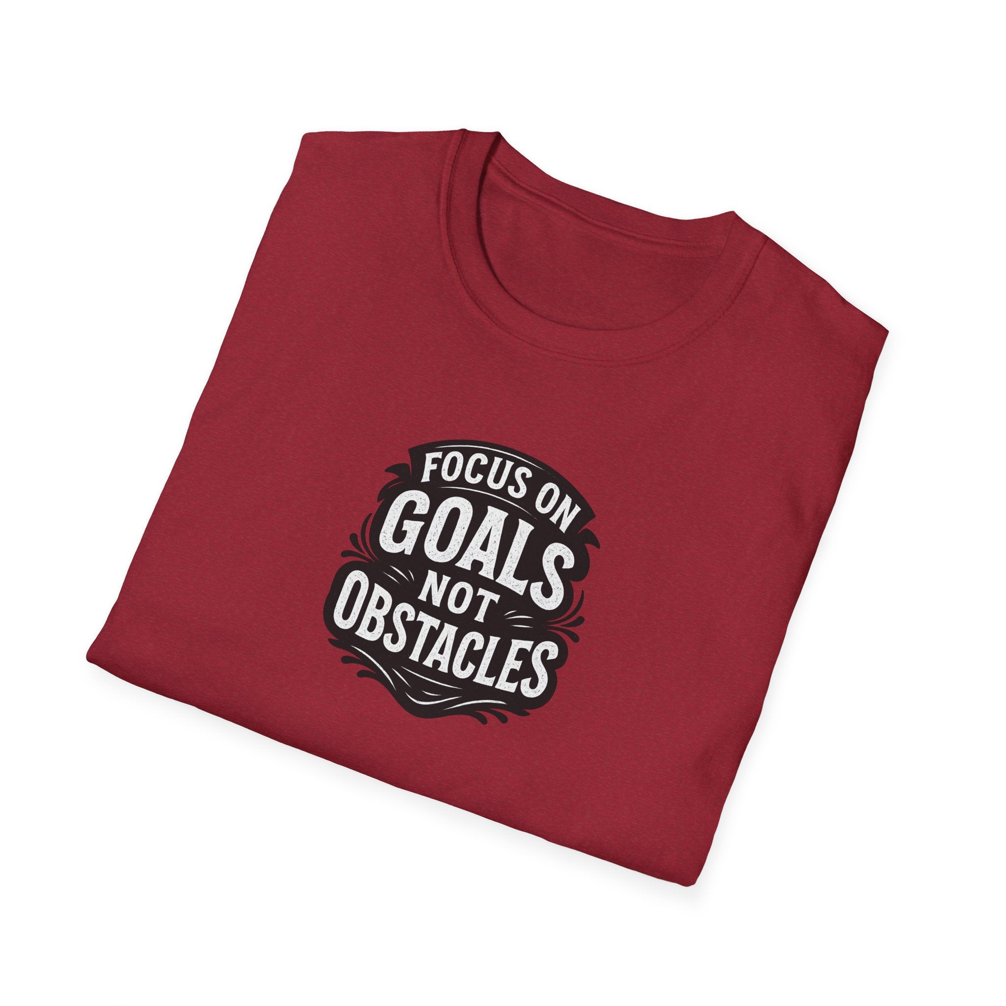 Focus on Goals Not Obstacles T-Shirt Motivational Stay Driven with our Bold Motivational Tee 5 colors 100% cotton