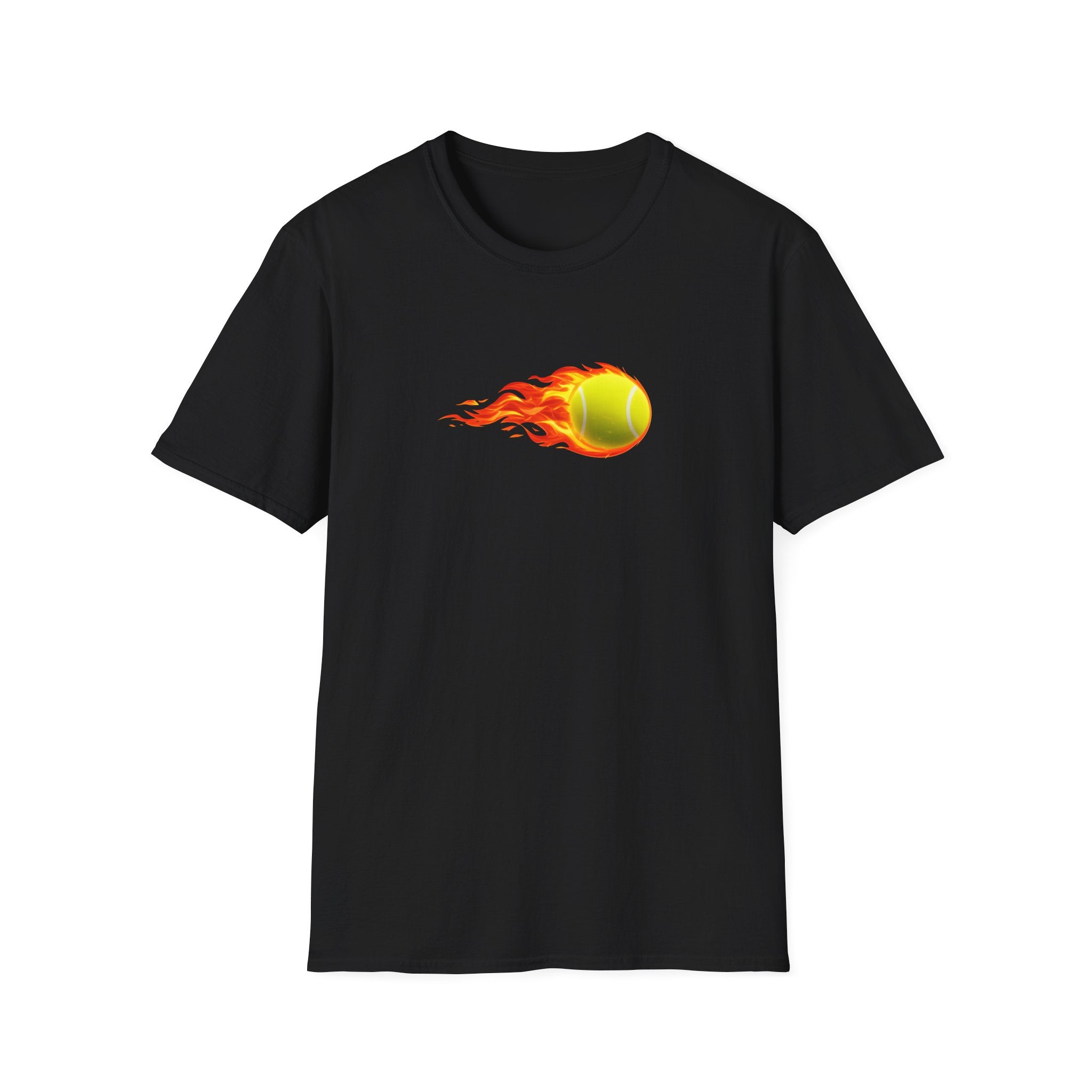 Flaming Tennisball Shirt Cooles Tennis Spieler Grafik T-Shirt Tennis Liebhaber Geschenk 4 Farben 100% Baumwolle