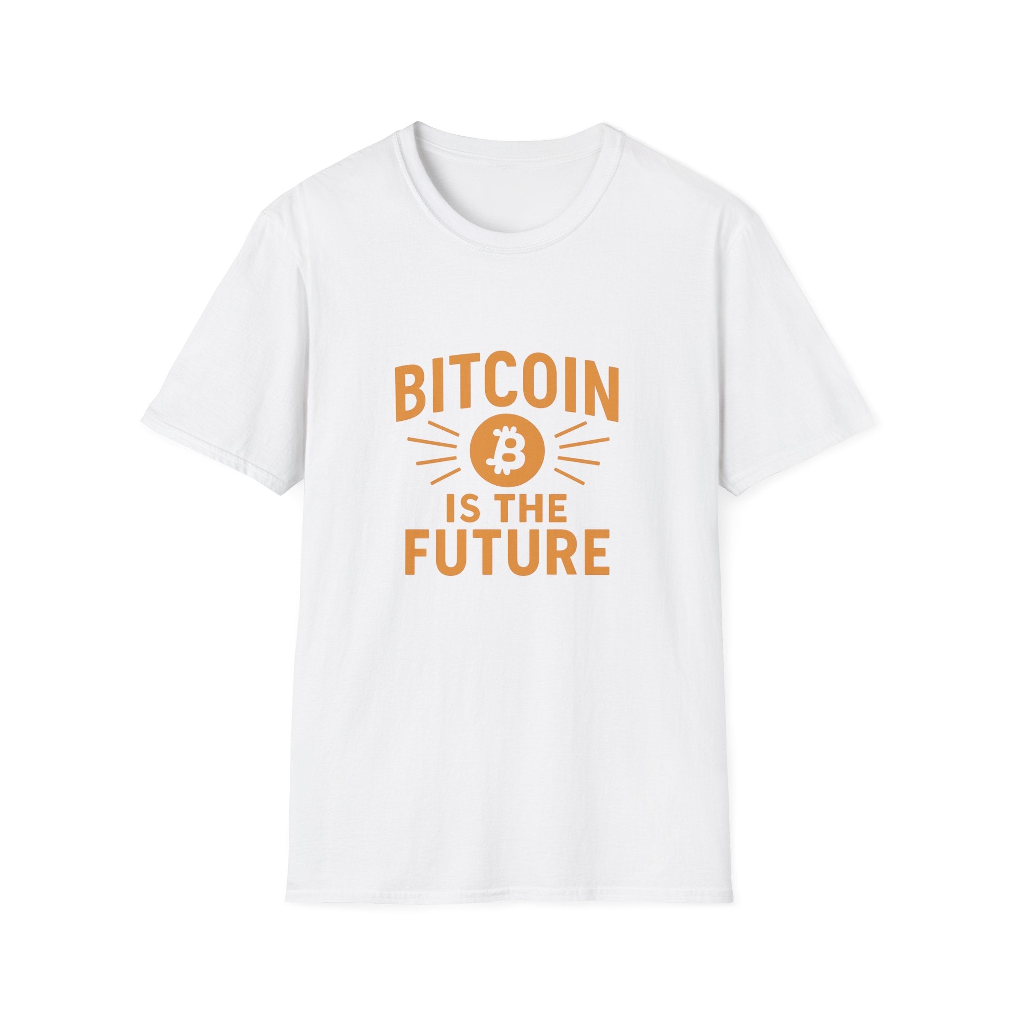 Bitcoin Is the Future Softstyle T-Shirt Tee Bold Ideas Timeless Message 3 colors 100% cotton