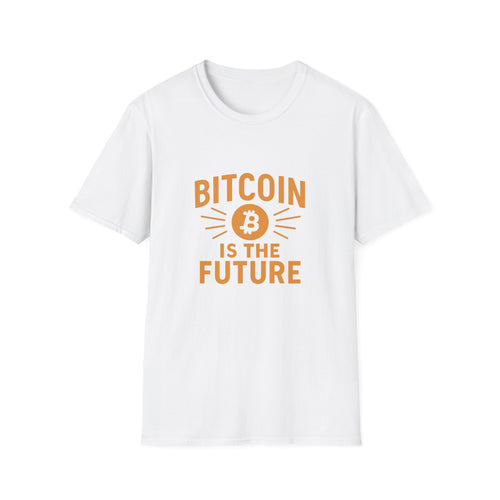 Bitcoin Is the Future Softstyle T-Shirt Tee Bold Ideas Timeless Message 3 colors 100% cotton