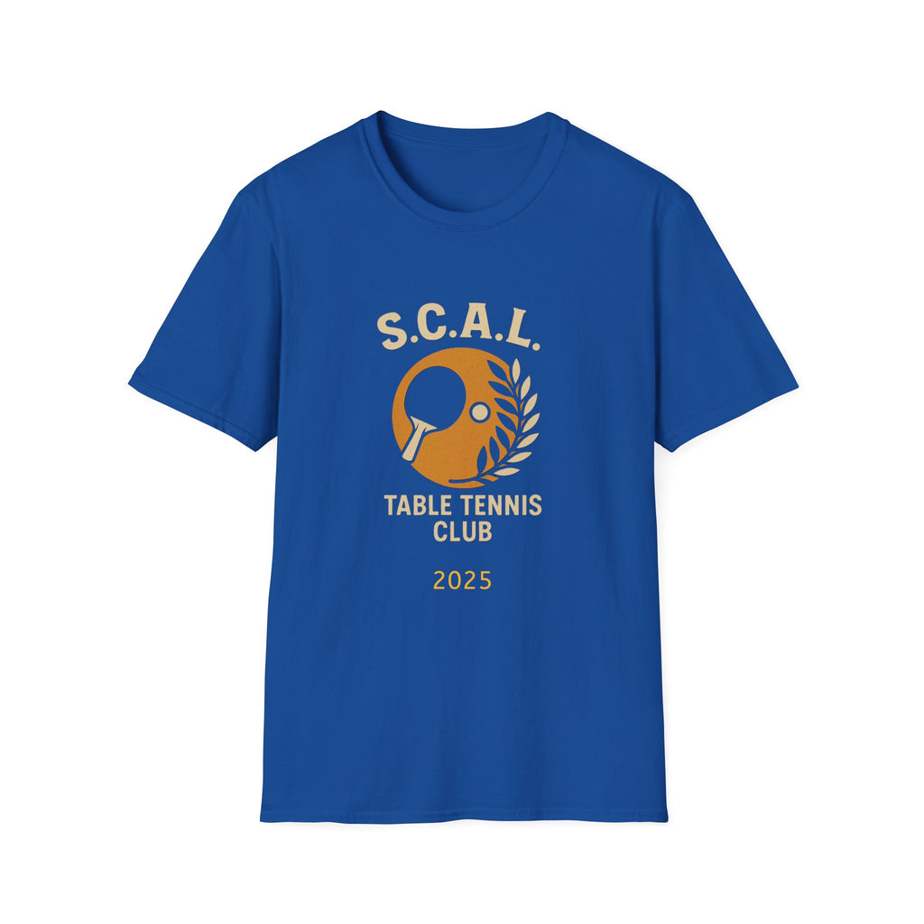 Sats and Stripes S.C.A.L. Table Tennis Club T-Shirt Custom made for Sun City Aliante Royal Blue