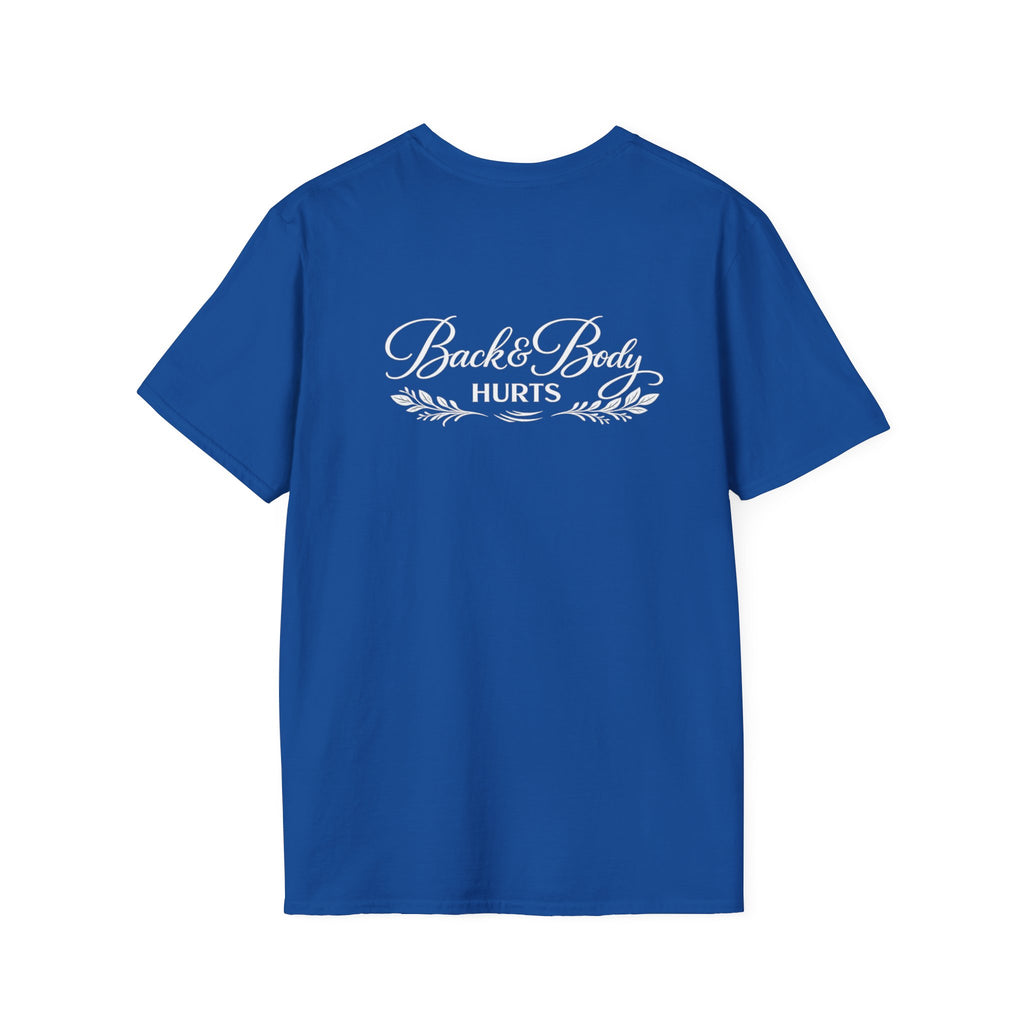 Back Body Hurts Funny Back Print Softstyle T-Shirt 8 Colors 100% Cotton