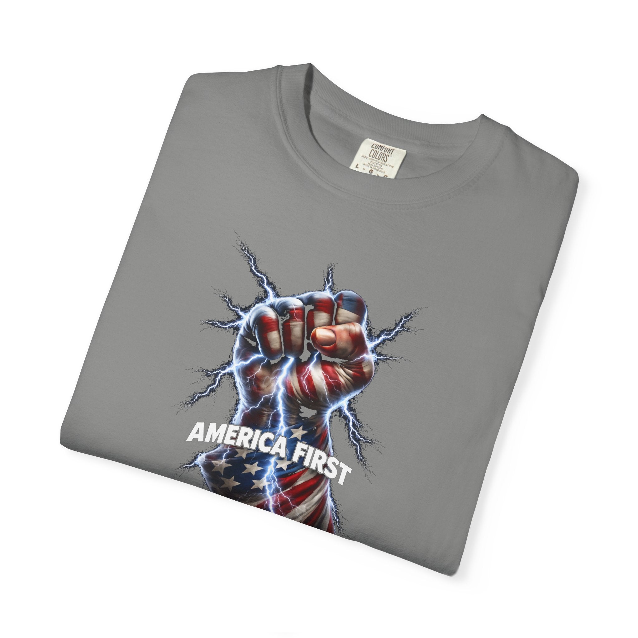 America First Patriotic T-Shirt MAGA Supporter Graphic Tee Pro America Political Apparel 4 colors 100% cotton