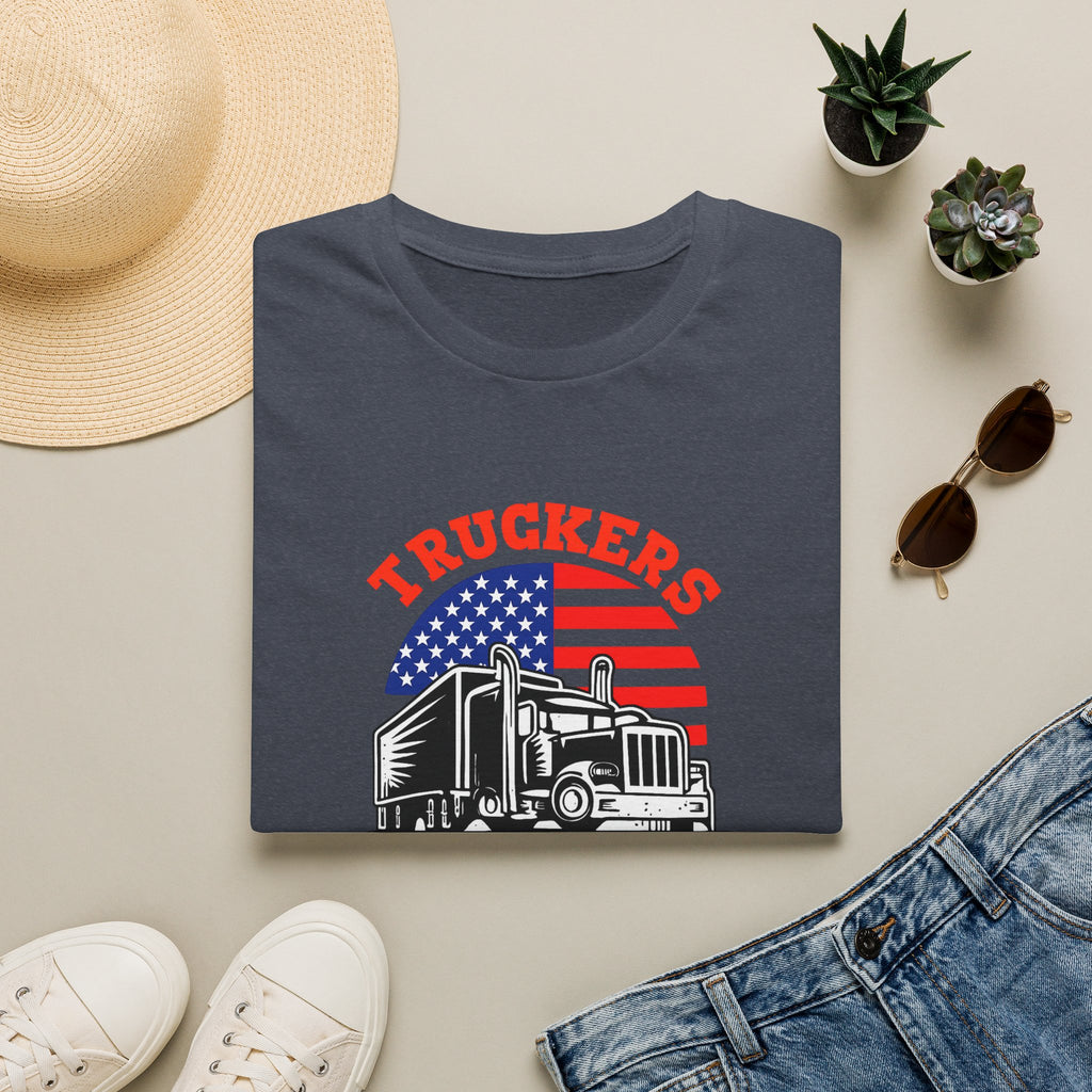 Truckers Move America Shirt Patriotic Trucker Tee American Flag Semi Truck T-Shirt Proud Truck Driver Gift 7 colors 100% cotton