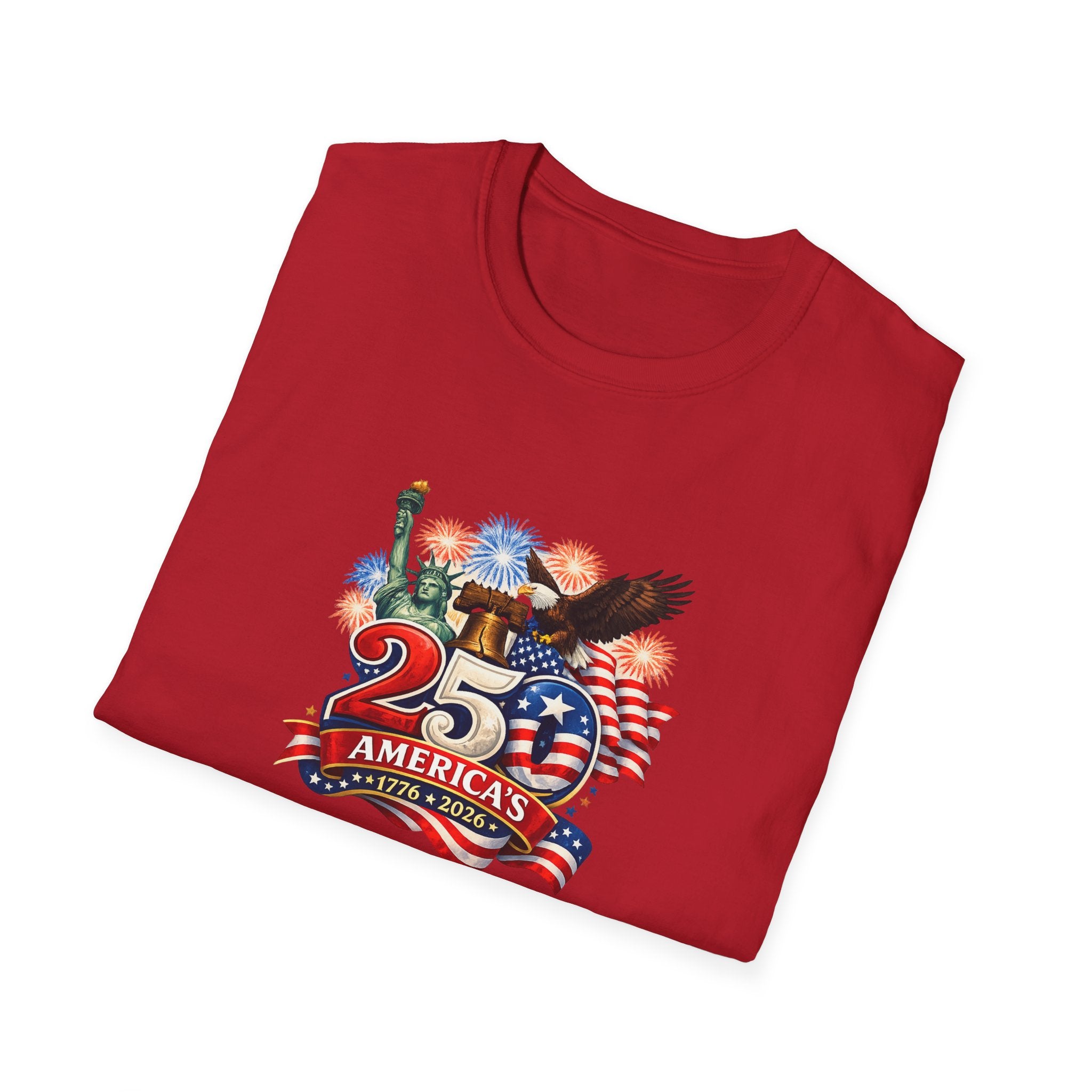 America 250 Shirt Patriotisches 1776-2026 T-Shirt USA Jubiläums-T-Shirt Fourth of July Shirt Rot Weiß Blau T-Shirt 7 Farben 100% Baumwolle