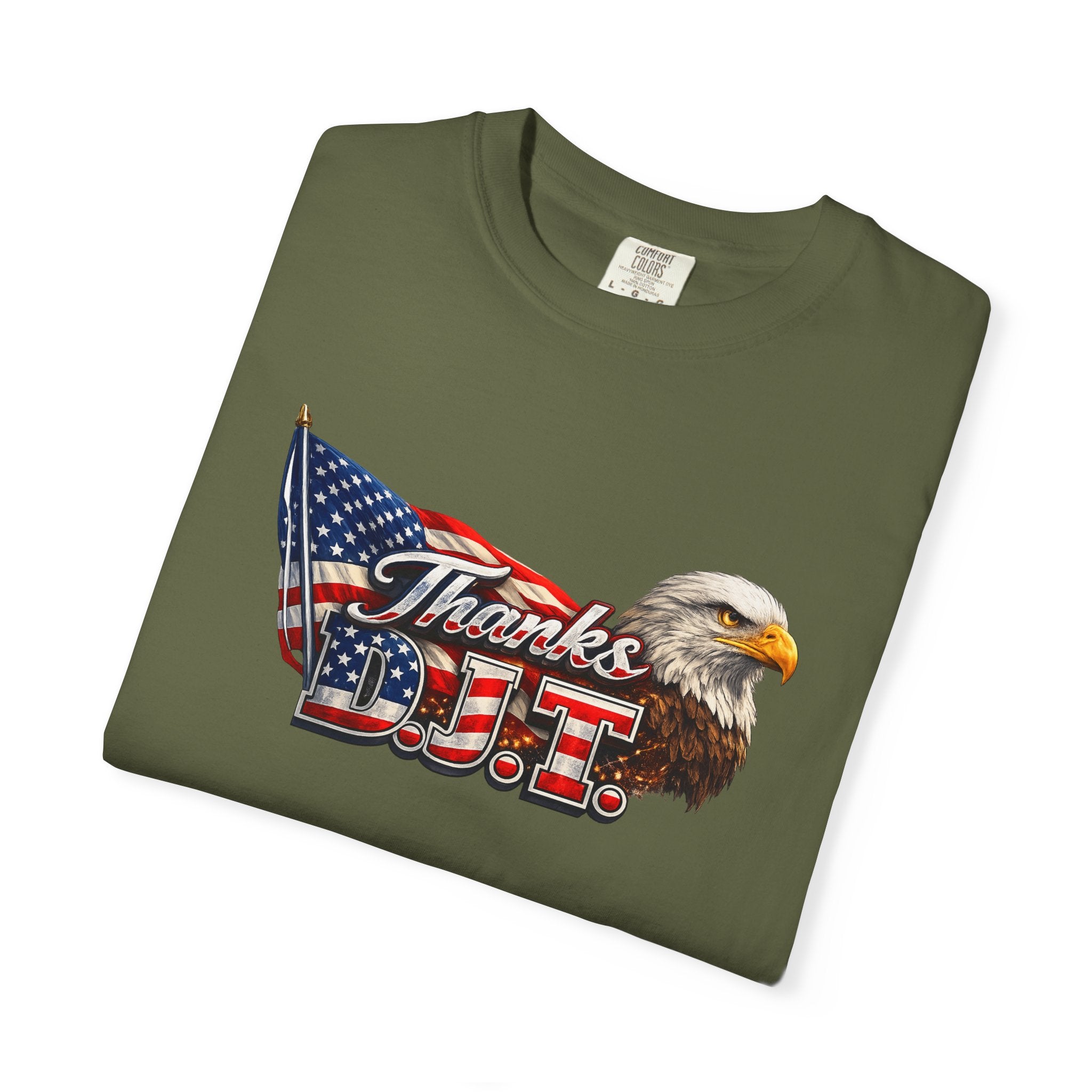 Thanks D.J.T Patriotic Eagle Shirt American Flag TShirt USA Pride Tee Fourth of July Apparel Patriotic Gift 7 colors 100% cotton