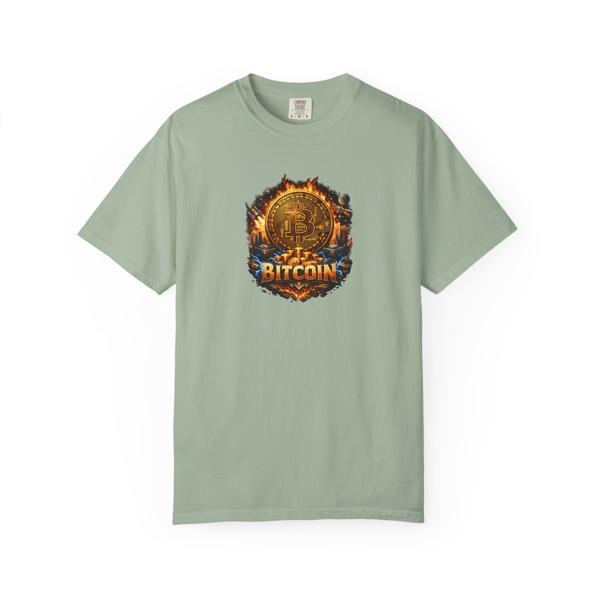 Bitcoin Flame Logo T-shirt Crypto Graphic Tee Digital Currency Design 12 colors 100% cotton