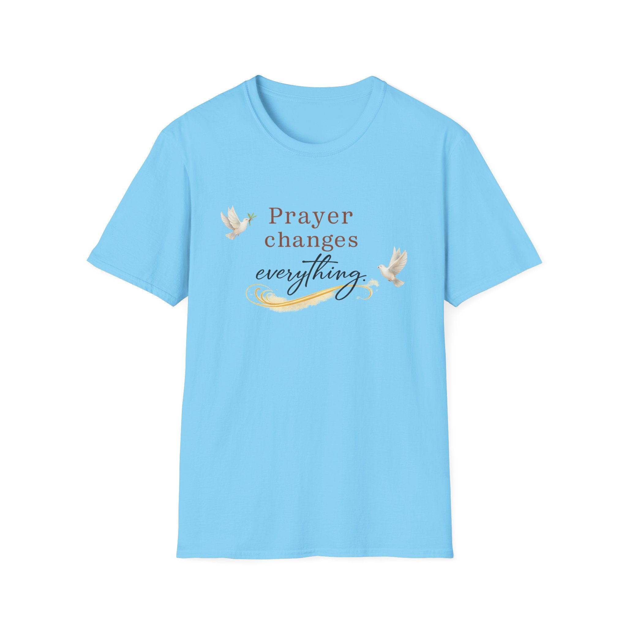 Prayer Changes Everything Shirt Christian Faith T-Shirt for Women Inspirational Church Tee Religious Gift 6 colors 100% cotton