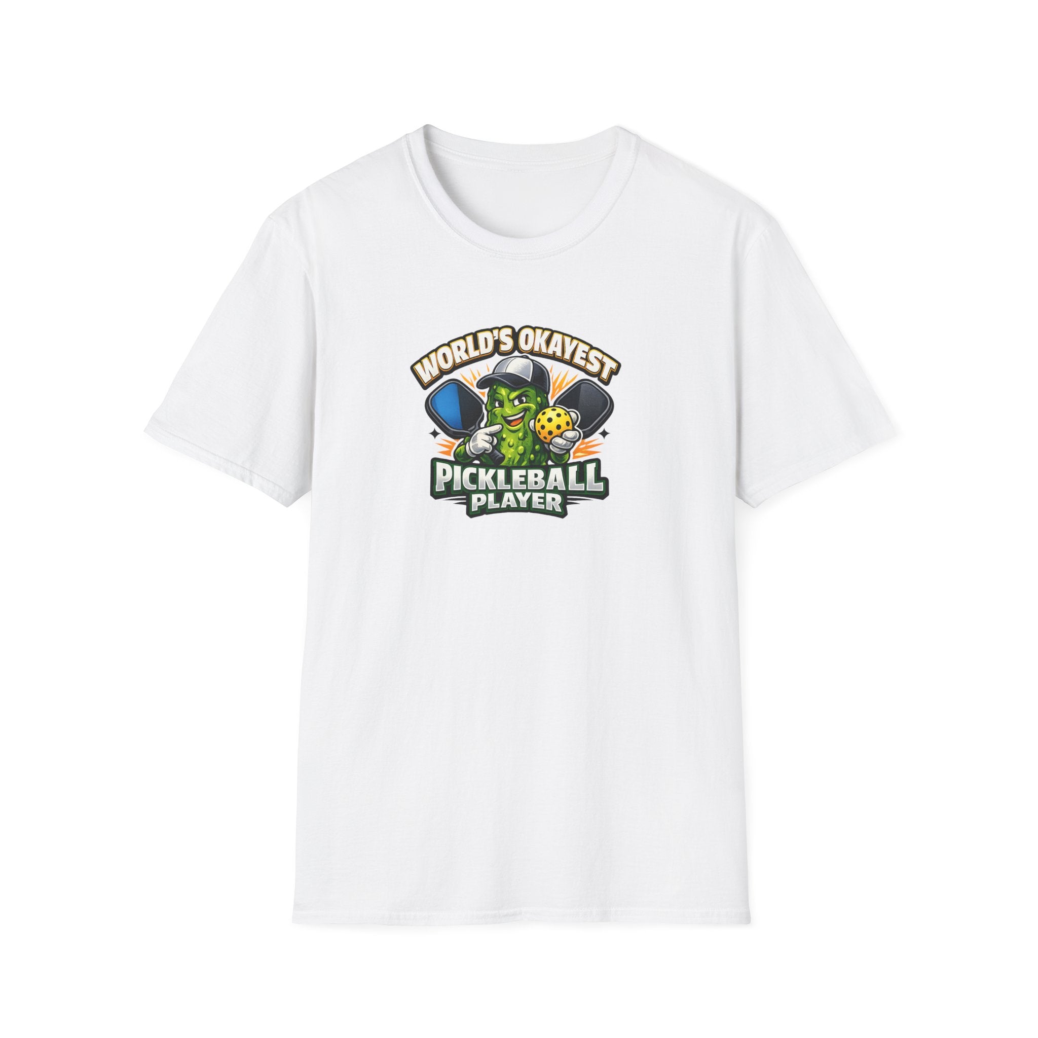 Sats and Stripes World’s Okayest Pickleball Player T-Shirt White