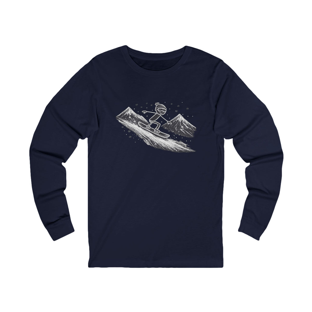 Snowboarder Mountain Langarmshirt Snowboard Tee Wintersport Skigebiet Shirt Snowboarder Geschenk 6 Farben 100% Baumwolle
