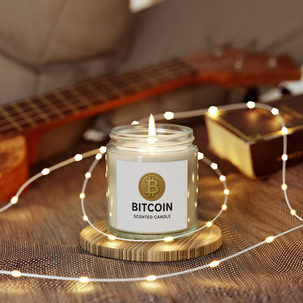 Bitcoin Logo Coconut Apricot Wax Candle 4oz or 9oz Available in 8 fragrances