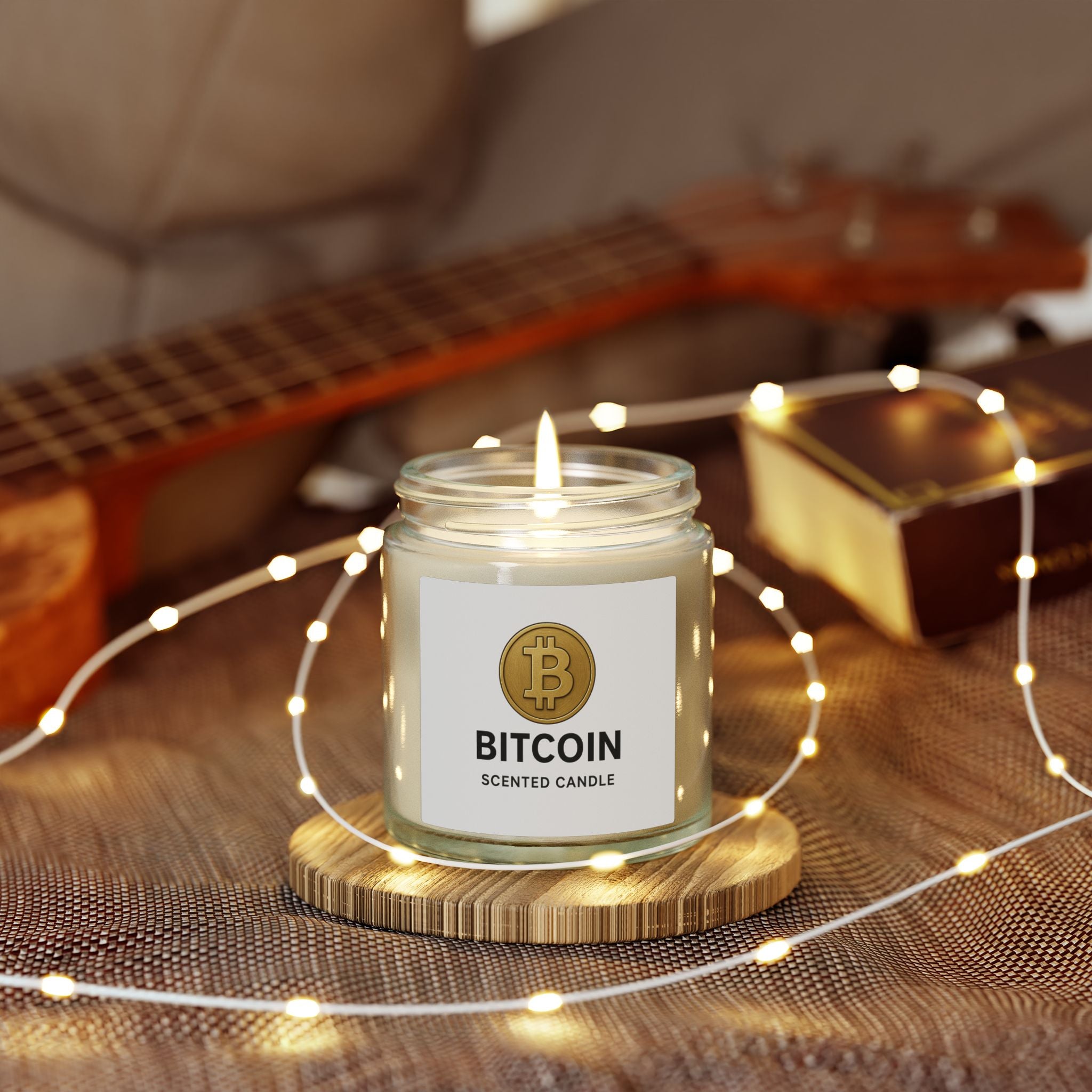 Bitcoin Logo Coconut Apricot Wax Candle 4oz or 9oz Available in 8 fragrances
