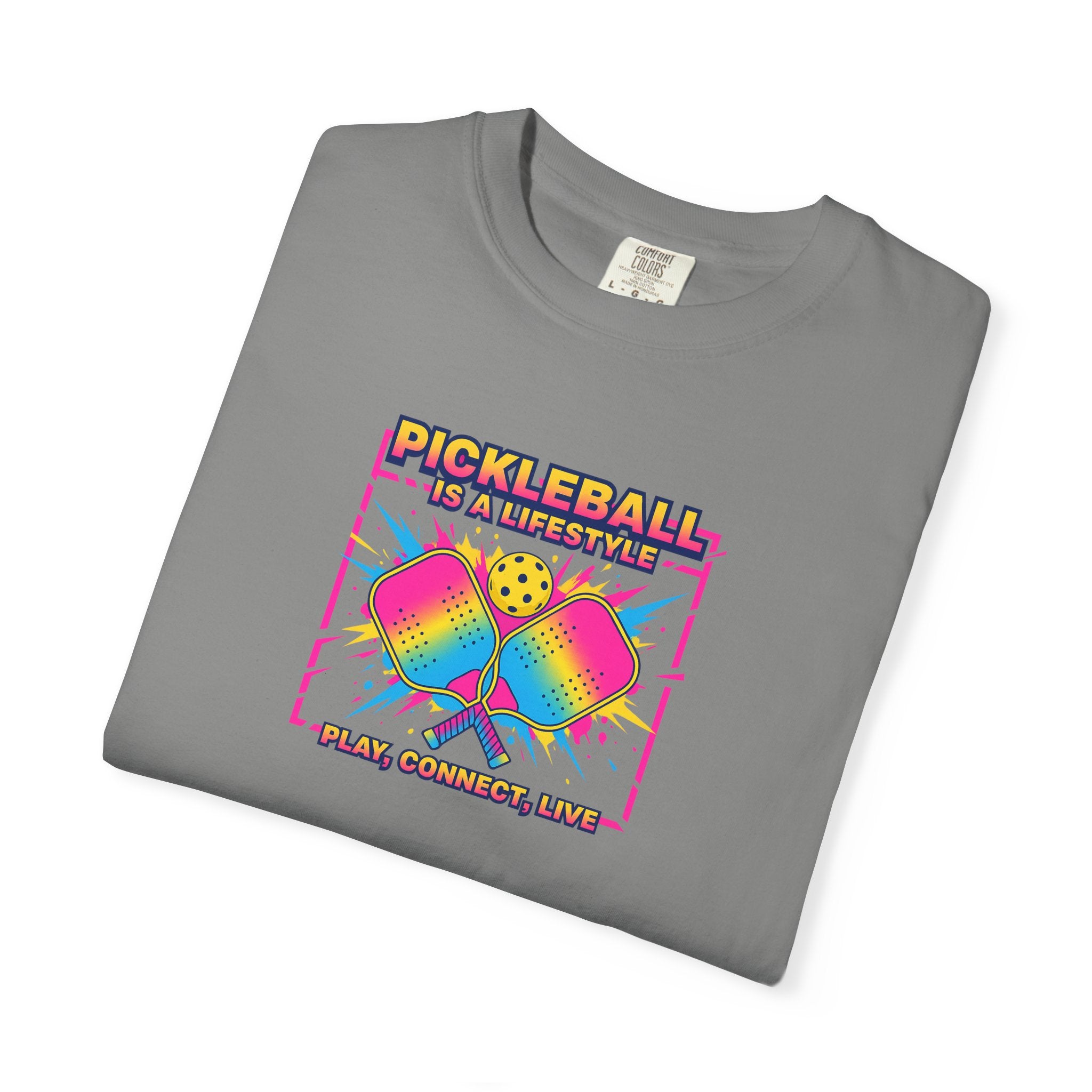 Bring your Love for Pickleball to Life with this Tee Pickleball Is a Lifestyle Play Connect Live T-shirt 7 colors 100% cotton